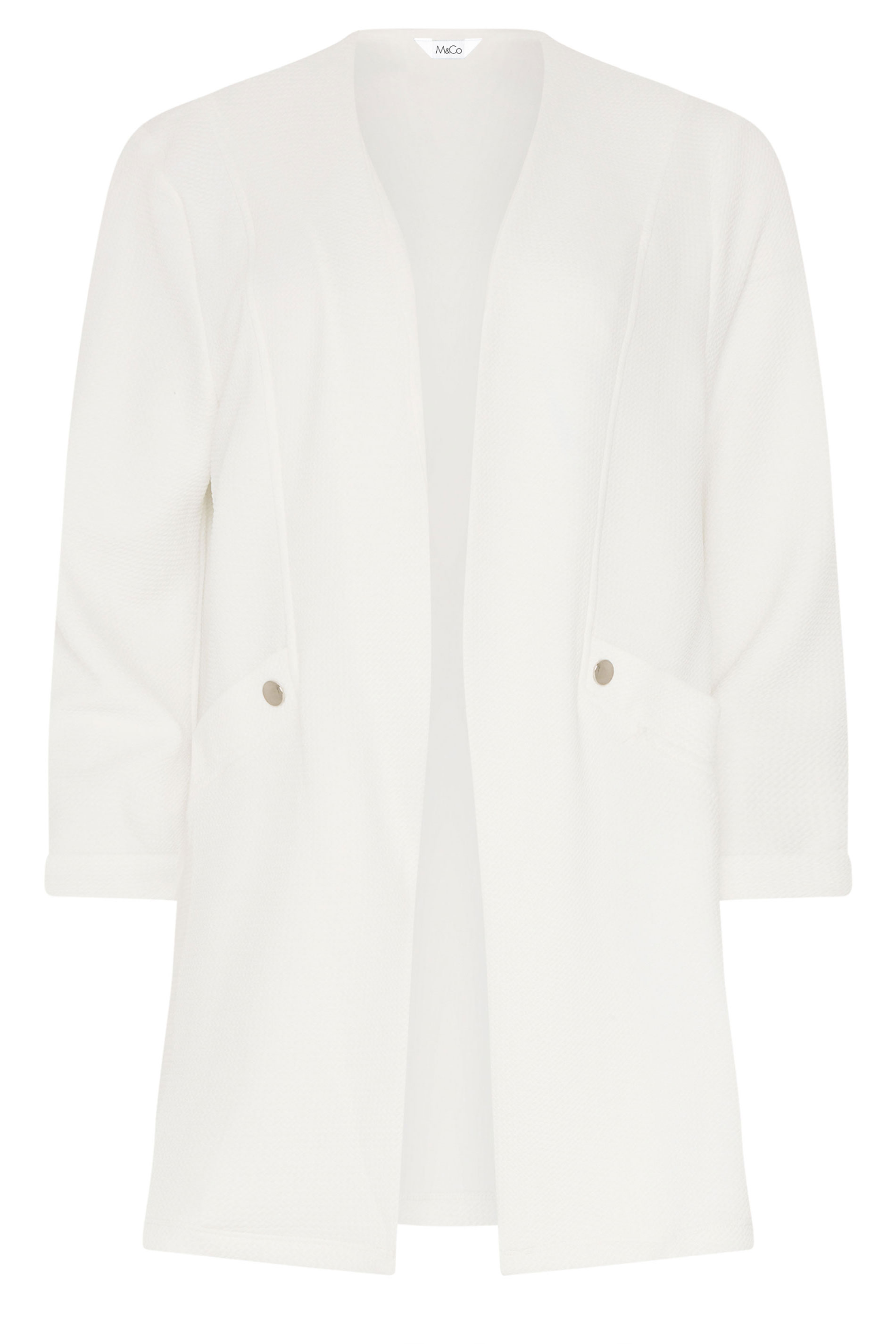 M&Co White Textured Jersey Jacket | M&Co 5