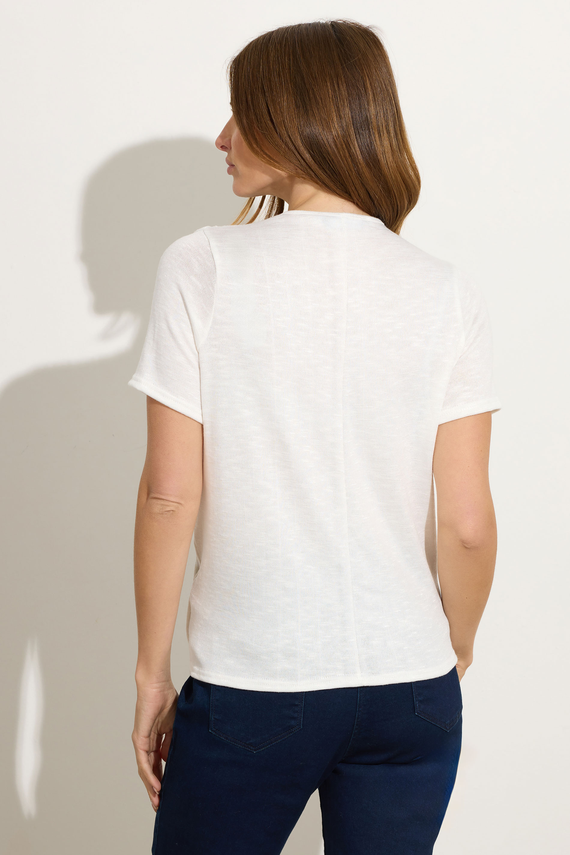 M&Co Ivory White Short Sleeve Wrap Top | M&Co 2
