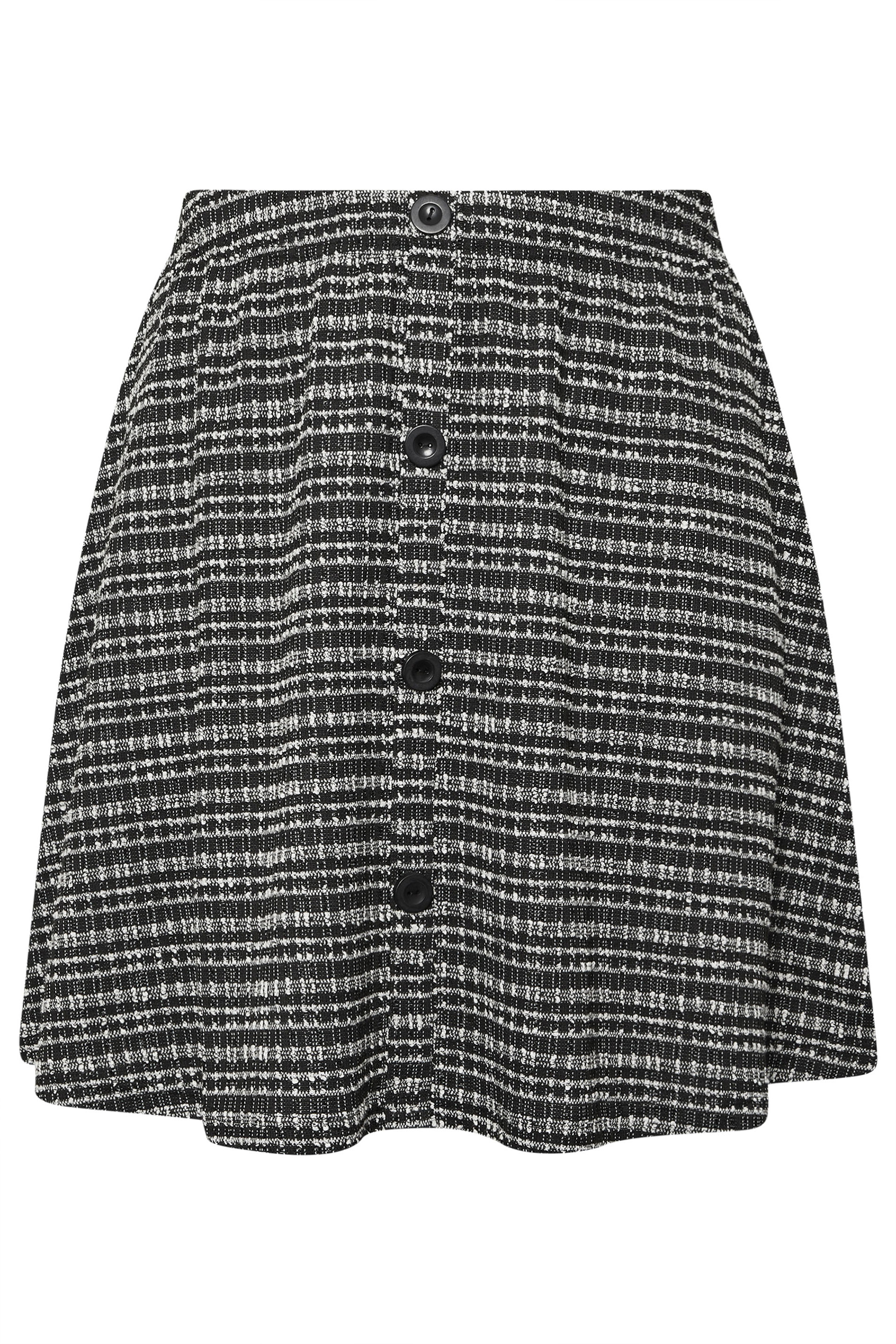 YOURS Plus Size Black Boucle Button Mini Skirt | Yours Clothing 6