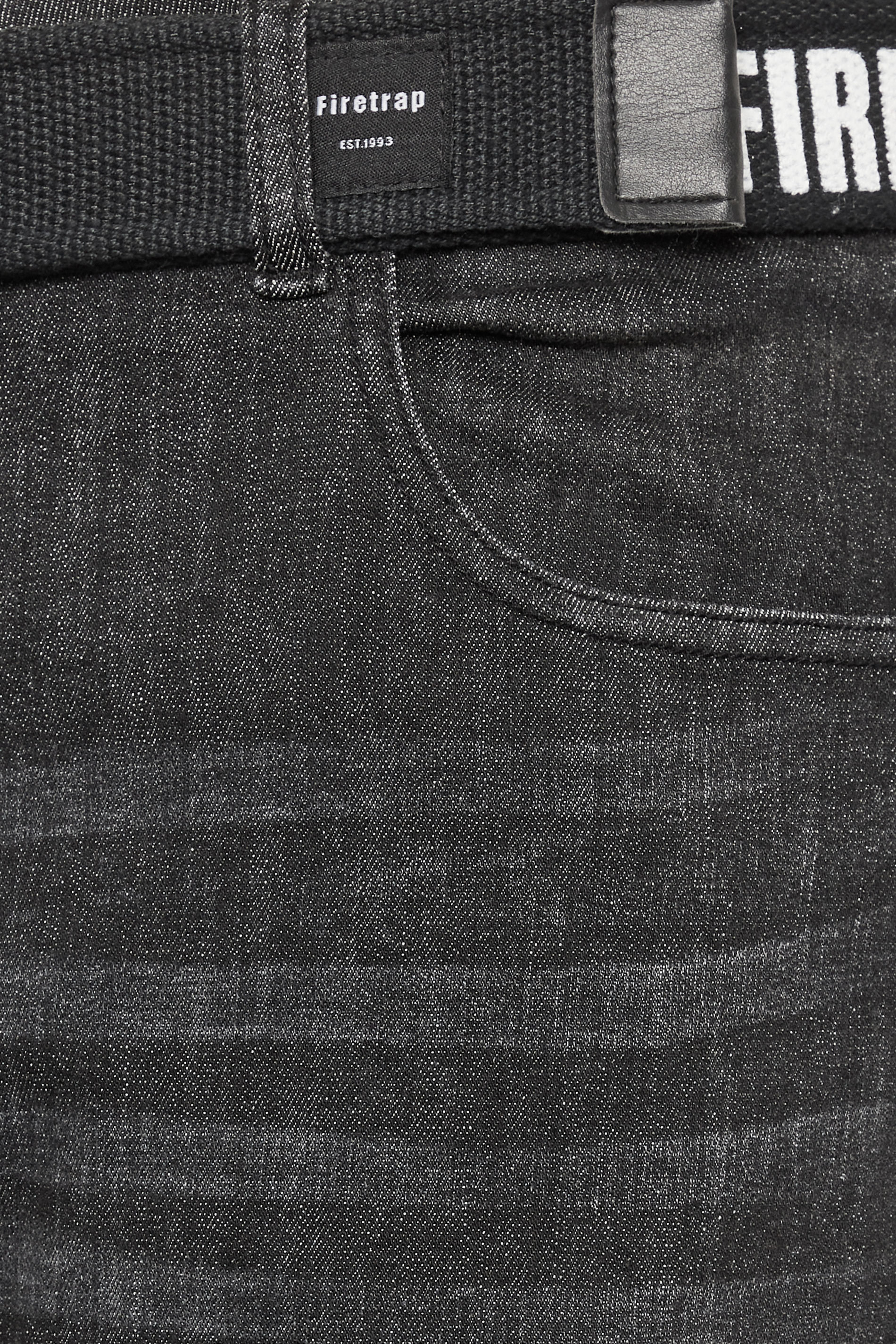 FIRETRAP Big & Tall Black Wash Jeans | BadRhino 2