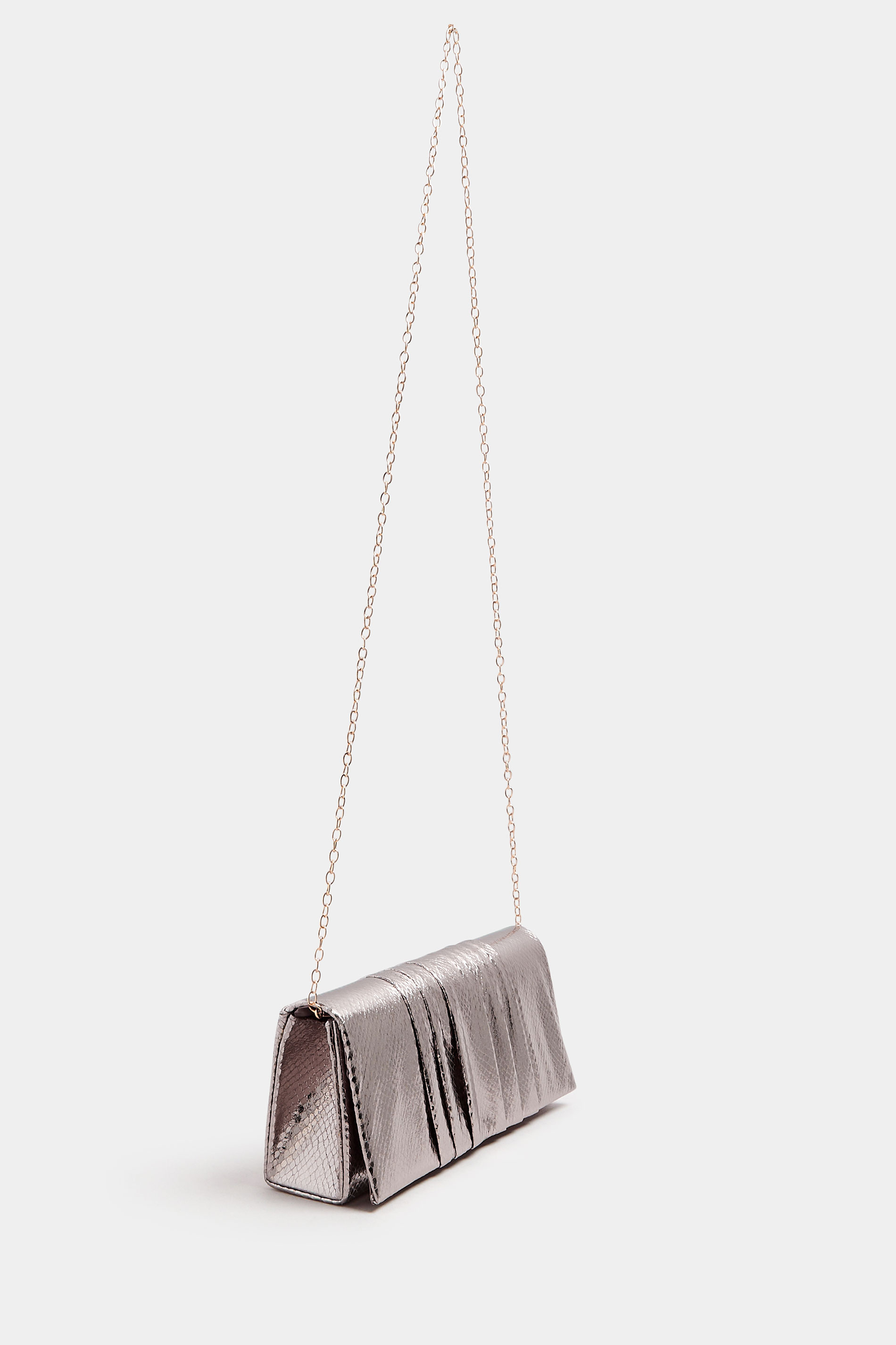Gold Faux Leather Metallic Clutch Bag | Yours Clothing 4