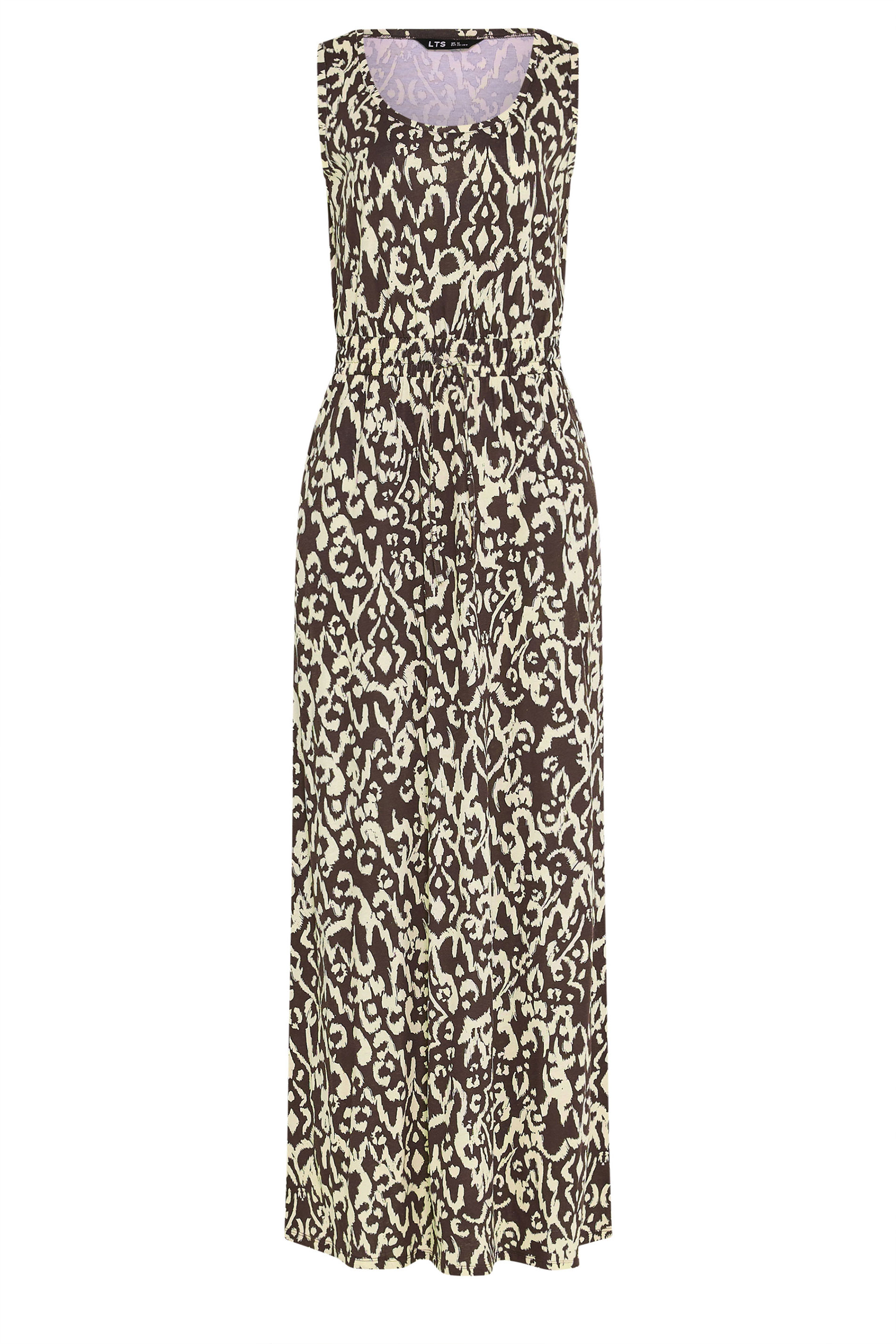 LTS Tall Women's Chocolate Brown Aztec Tie Waist Cotton Maxi Dress | Long Tall Sally 5