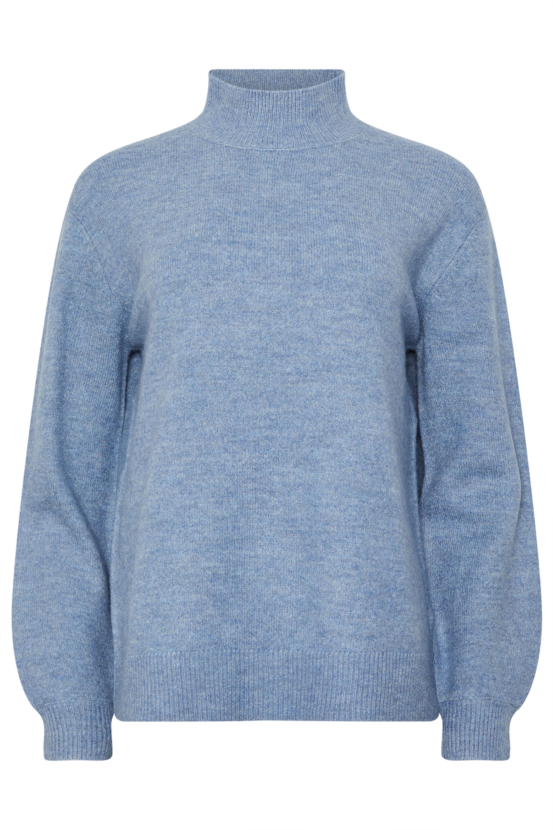 M&Co Blue Funnel Neck Balloon Sleeve Jumper | M&Co 6