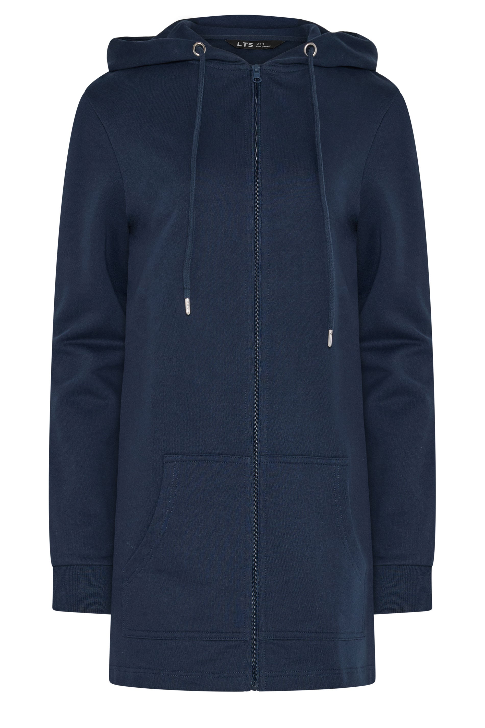 LTS Tall Women's Navy Blue Cotton Longline Zip Hoodie | Long Tall Sally 5