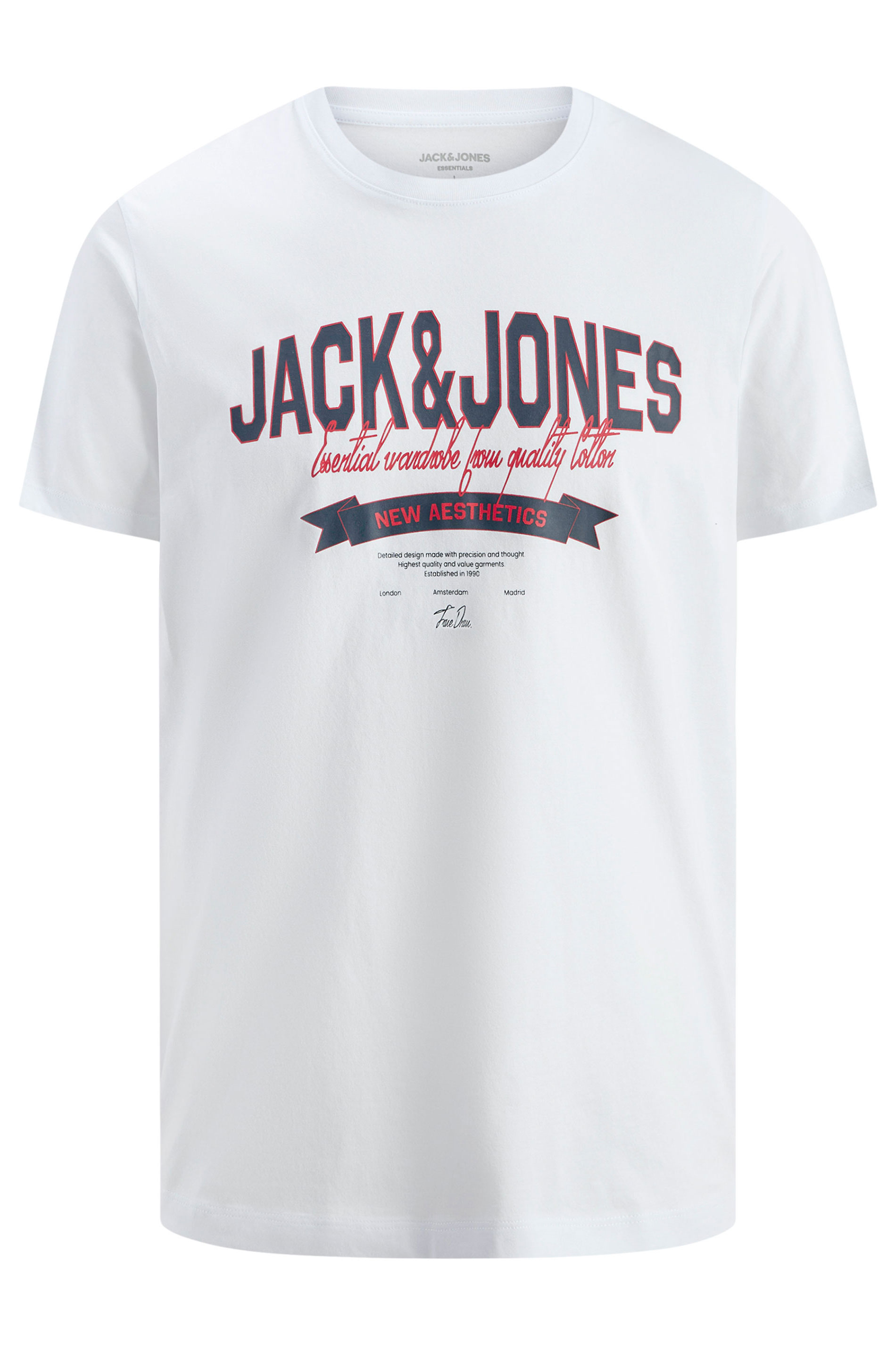 JACK & JONES Big & Tall Bright White Graphic T-Shirt | BadRhino 2