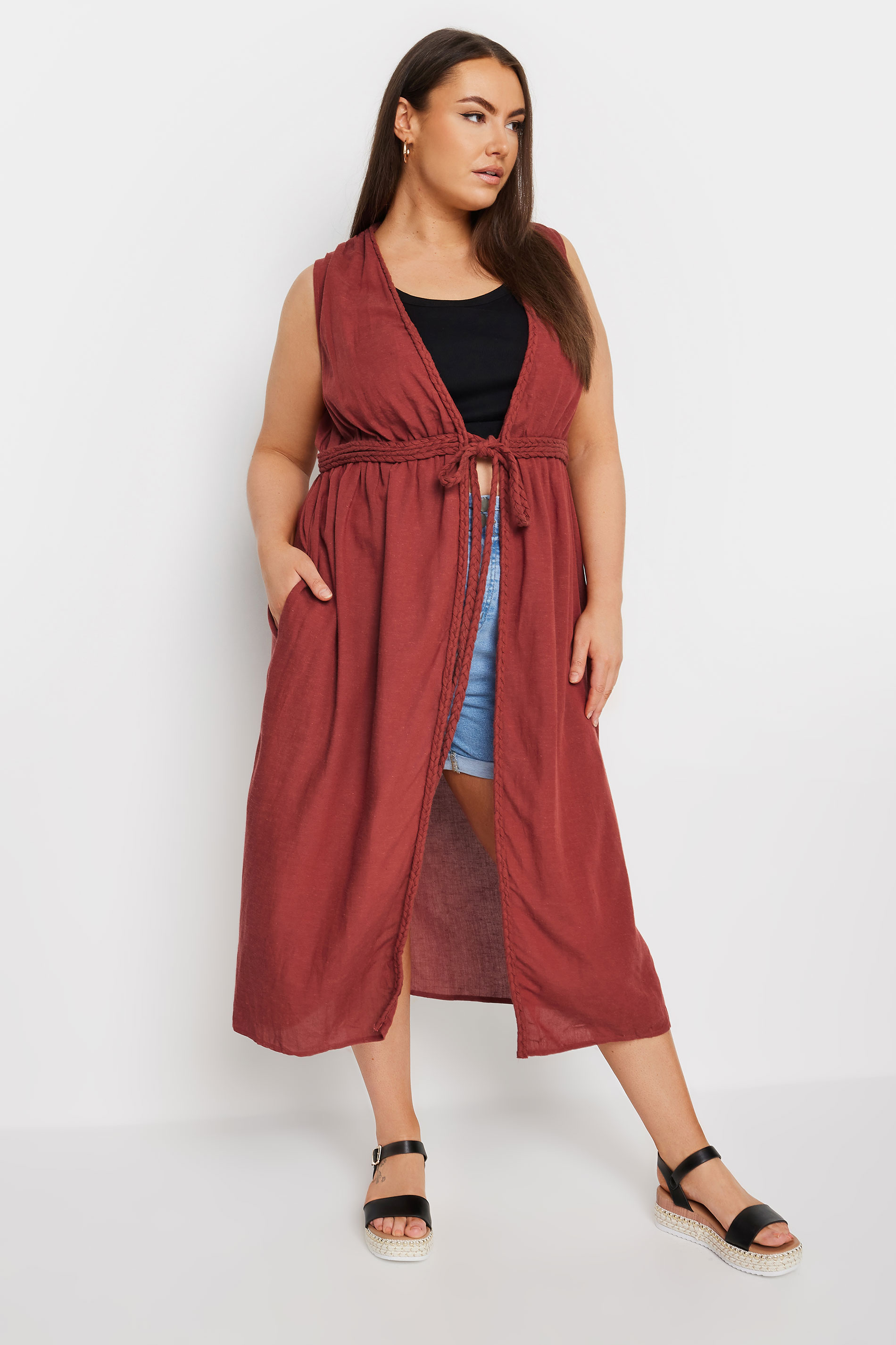 YOURS Plus Size Orange Crinkle Kimono | Yours Clothing 3