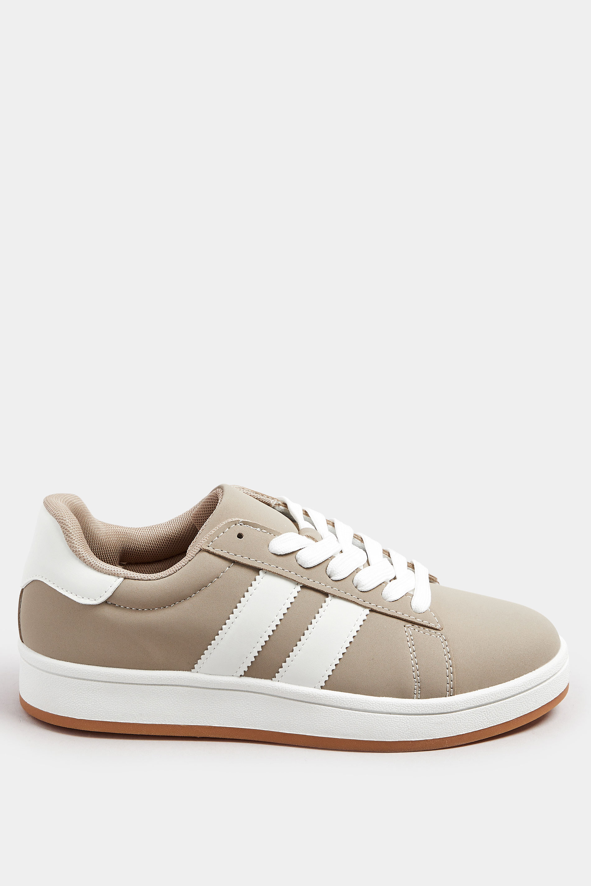 Mocha Brown Padded Lace Up Trainers In Wide E Fit | Yours Clothing 2
