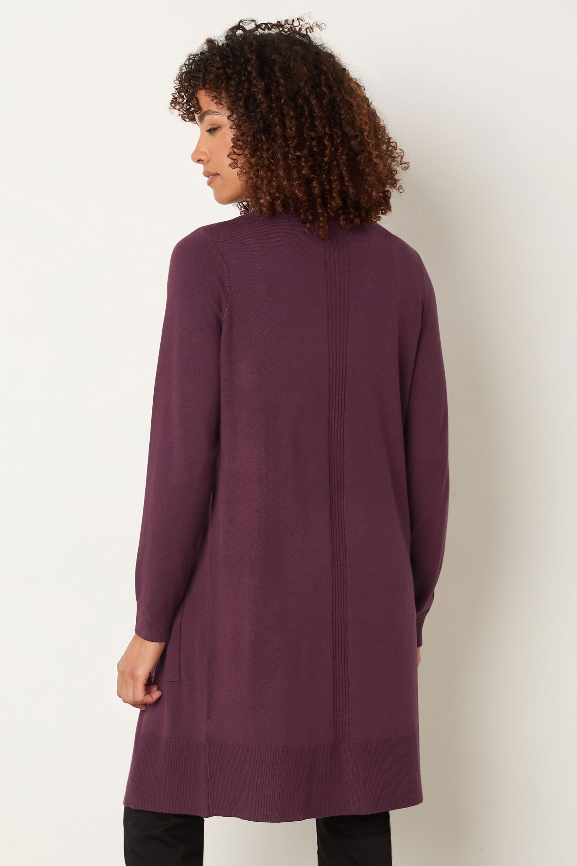 M&Co Berry Purple Longline Cardigan | M&Co 2