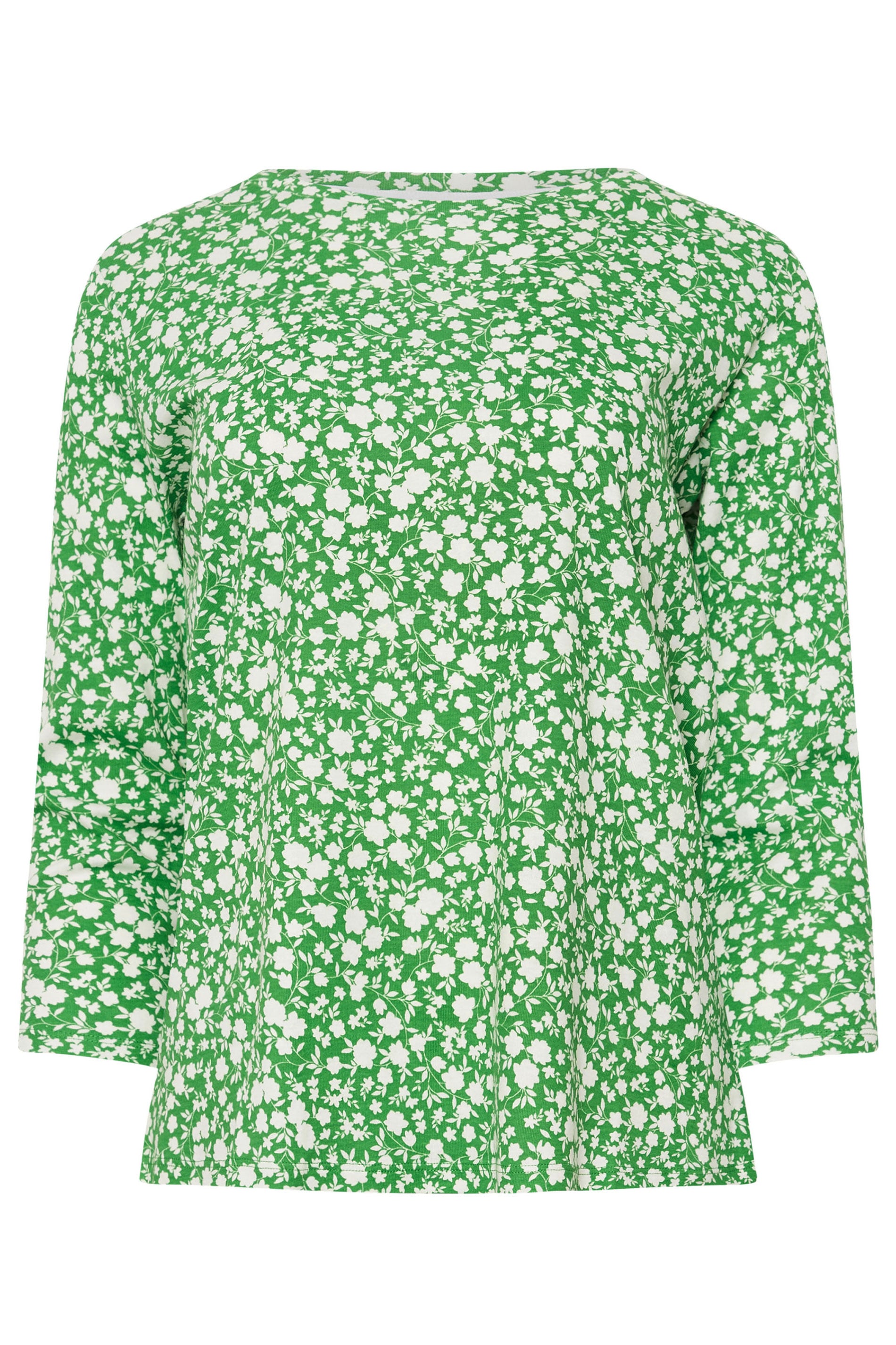 M&Co Green & White Cotton Ditsy Floral Top | M&Co 5