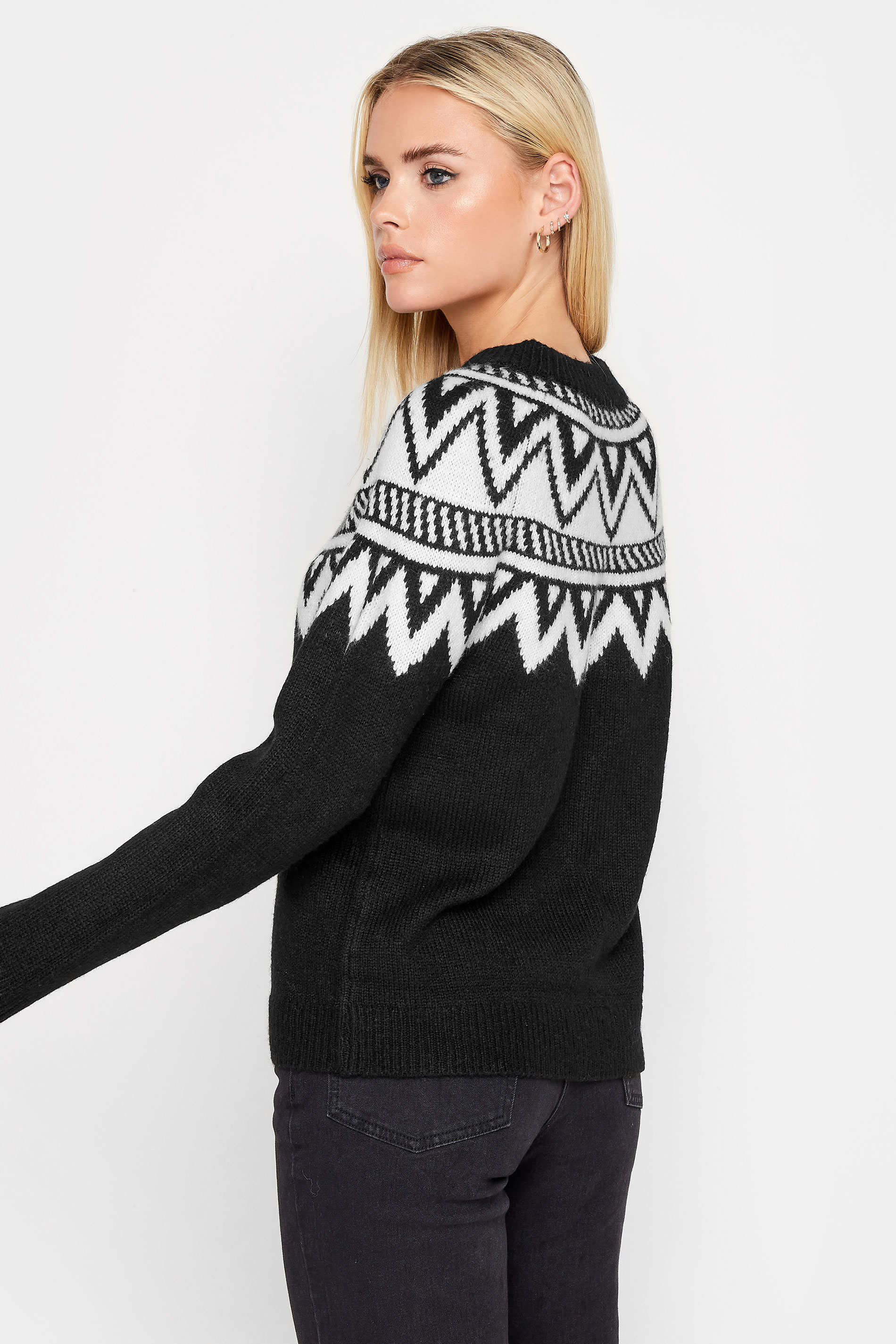 PixieGirl Black Fairisle Roll Neck Jumper | PixieGirl  4