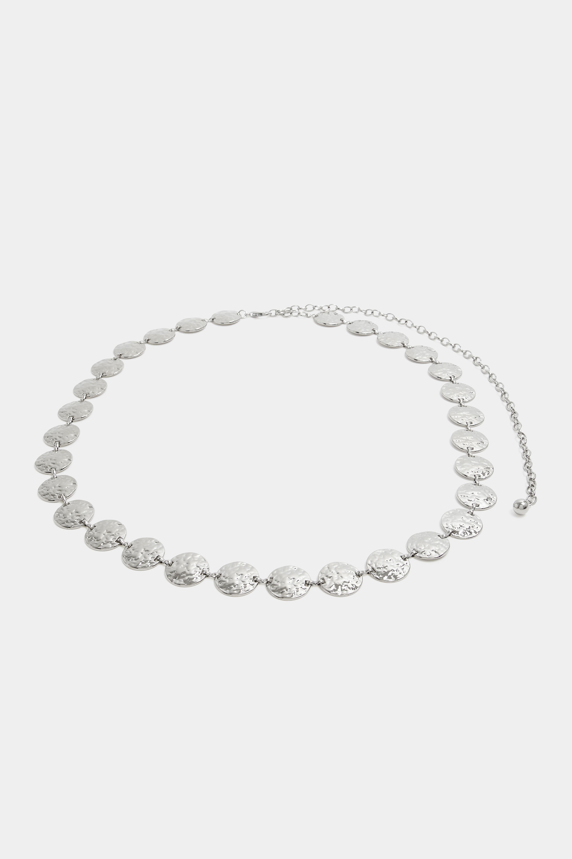 Silver Hammered Disk Belt | Yours Clothing 3