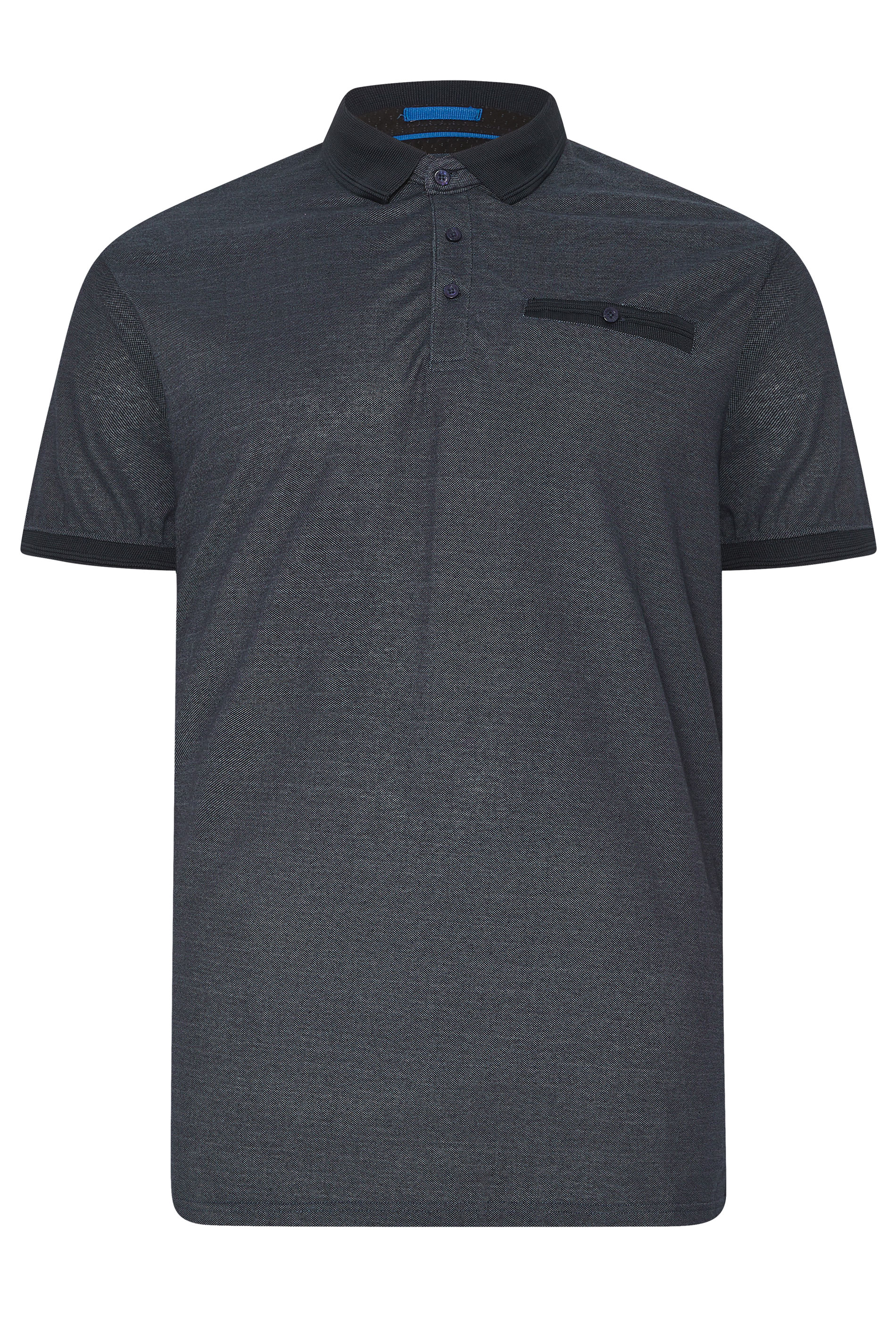 D555 Big & Tall Grey Jacquard Polo Shirt | BadRhino 2