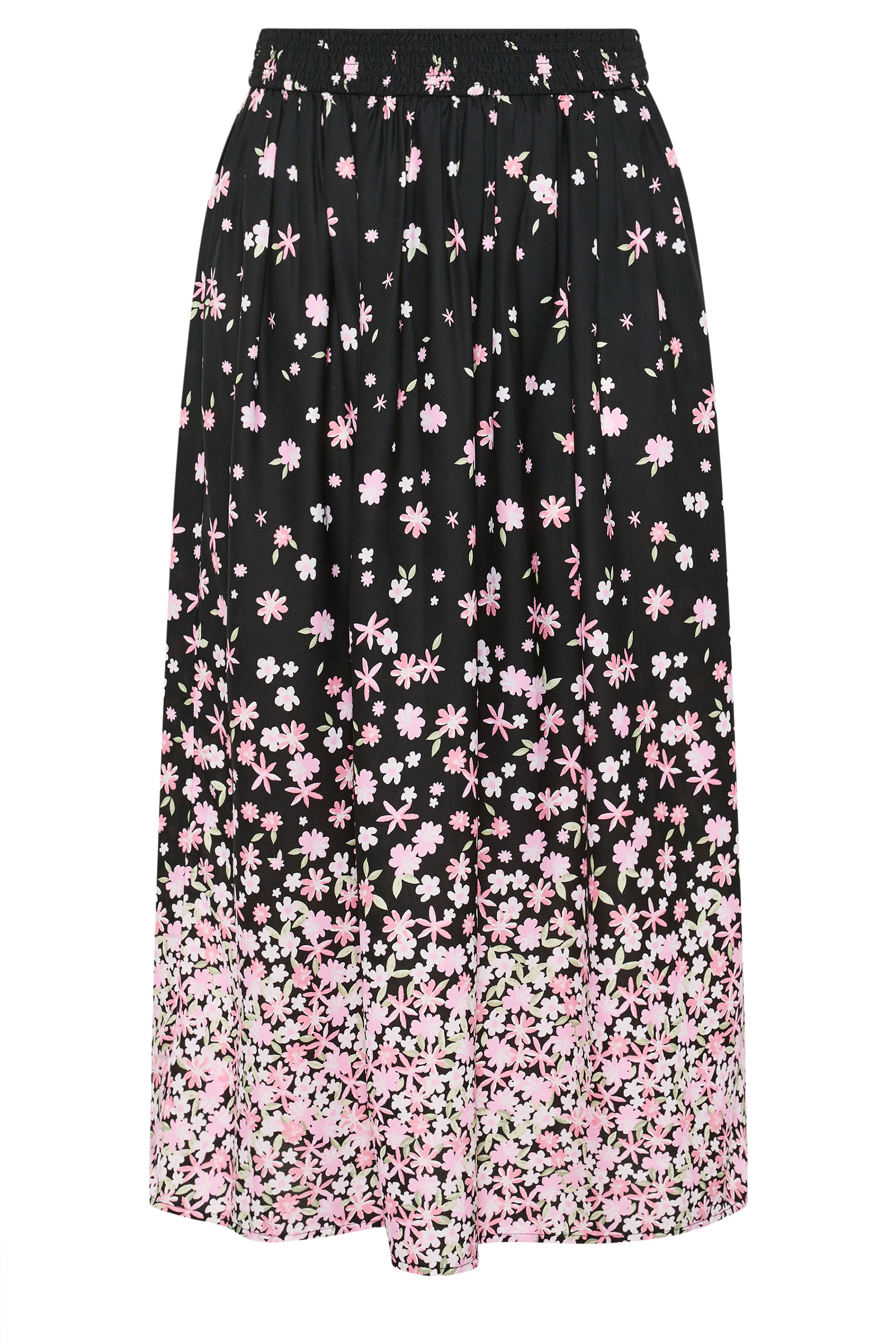 YOURS Plus Size Pink Floral Ditsy Maxi Skirt | Yours Clothing 5
