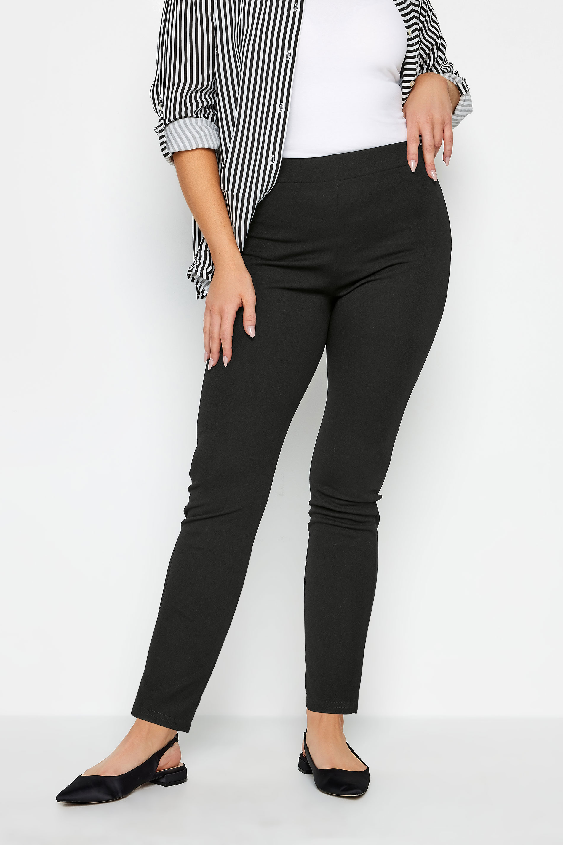 Buy Black Tapered Leg Trousers With Stretch - 22L | Trousers | Tu