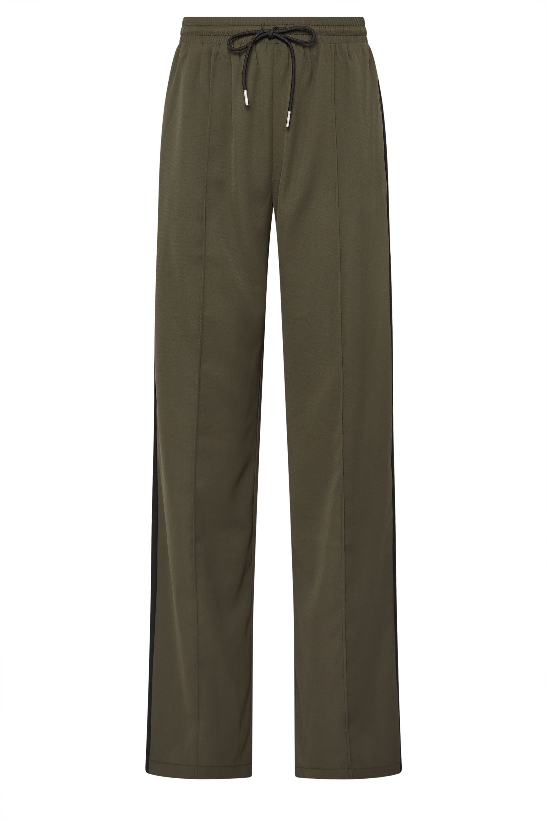 LTS Tall Women's Khaki Green Side Stripe Wide Leg Trousers | Long Tall Sally 5