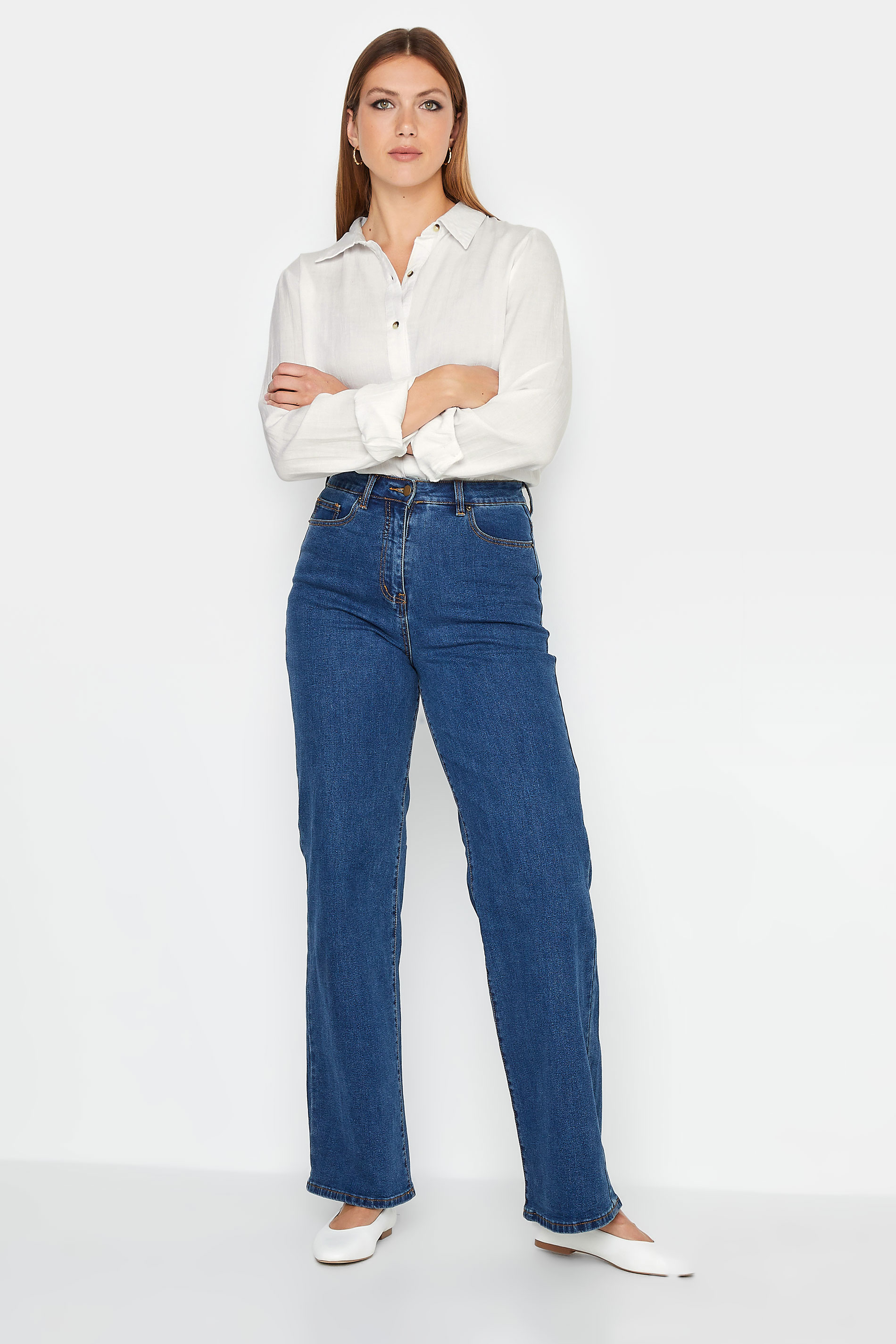 LTS Tall Womens White Long Sleeve Linen Shirt | Long Tall Sally  3