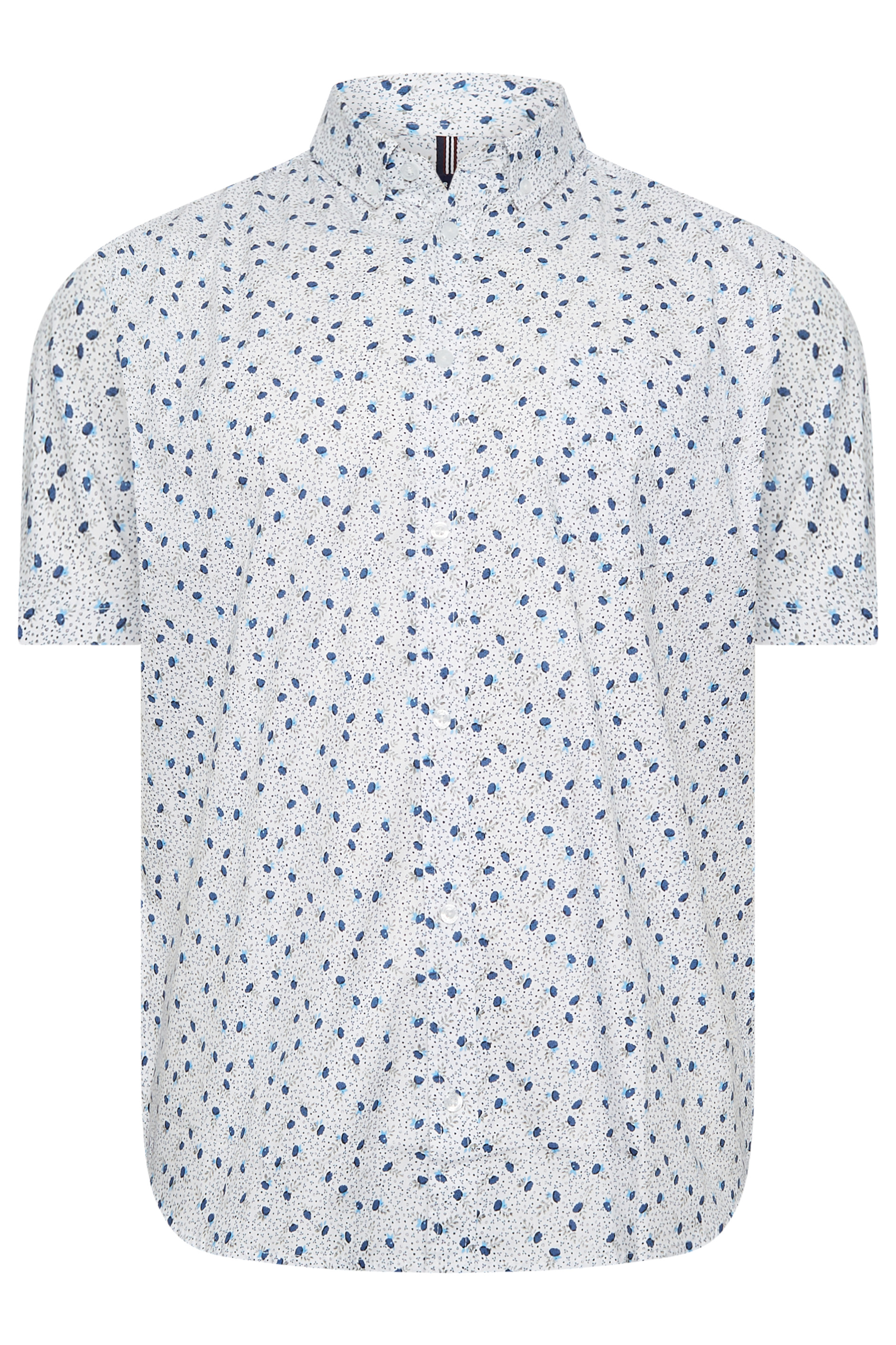 BadRhino Big & Tall White Floral Print Short Sleeve Shirt | BadRhino 2