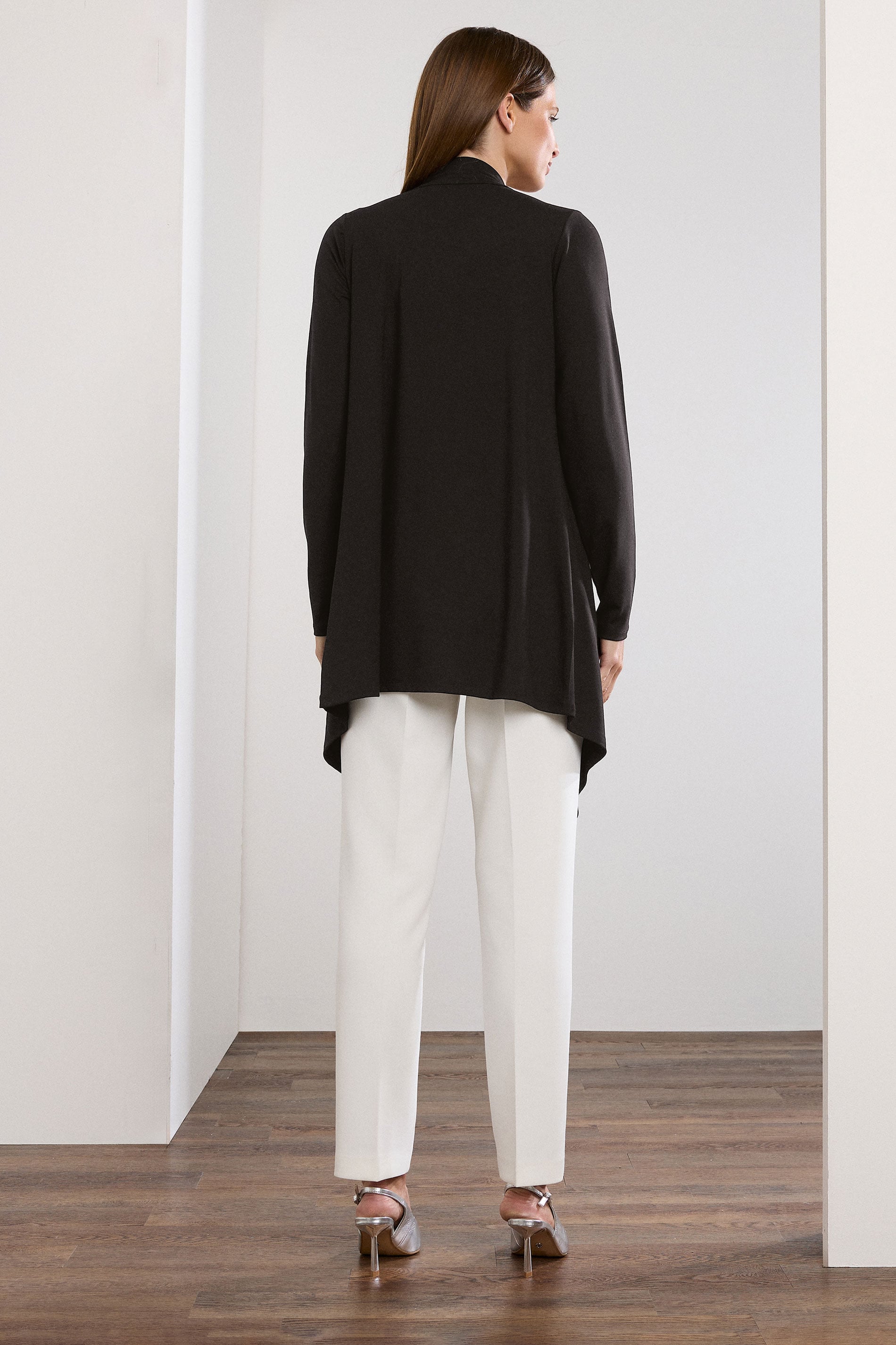 STAR Black Eyelet Detail Waterfall Cardigan | StarByJM 4
