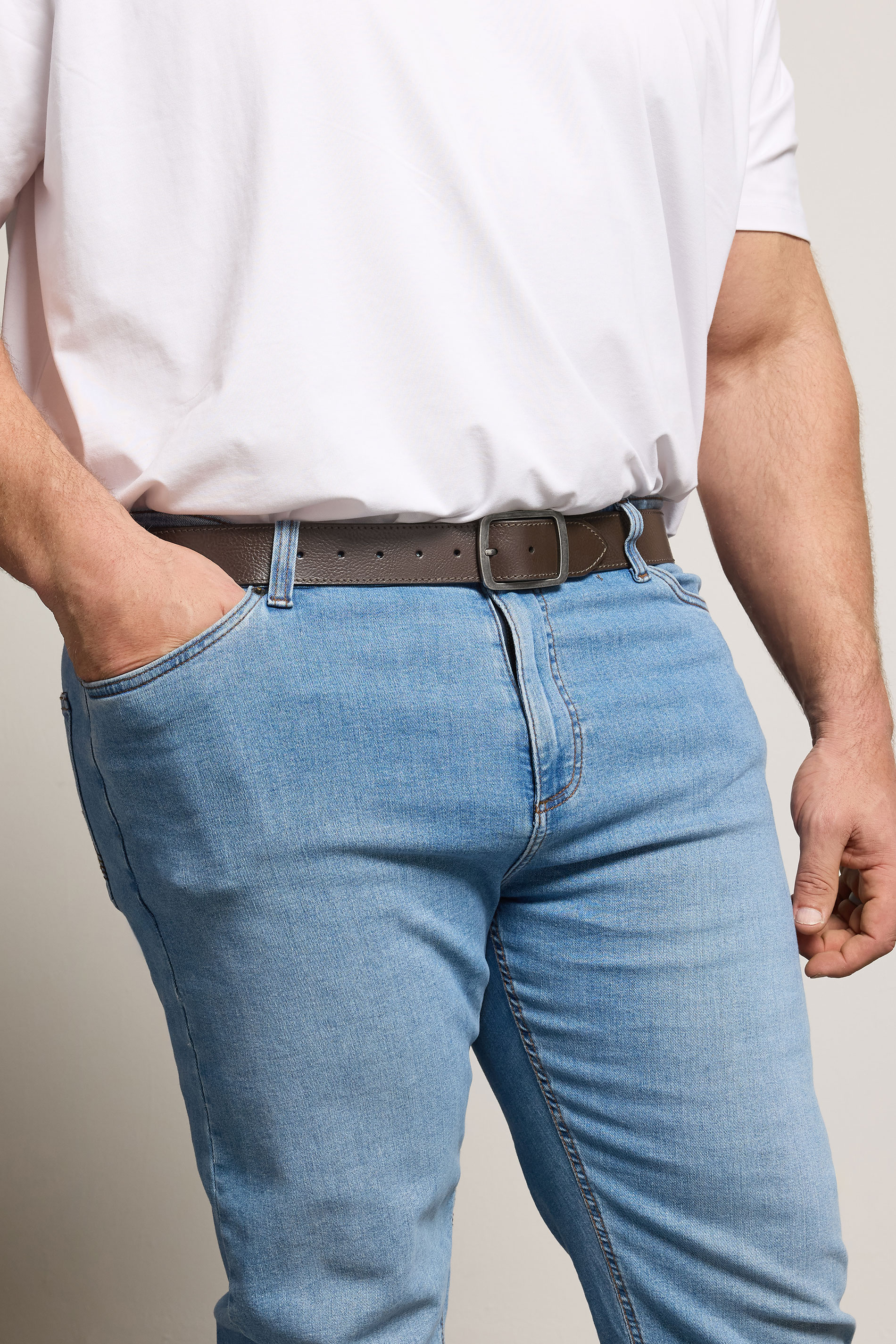 BadRhino Brown Plain Leather Belt | BadRhino 3