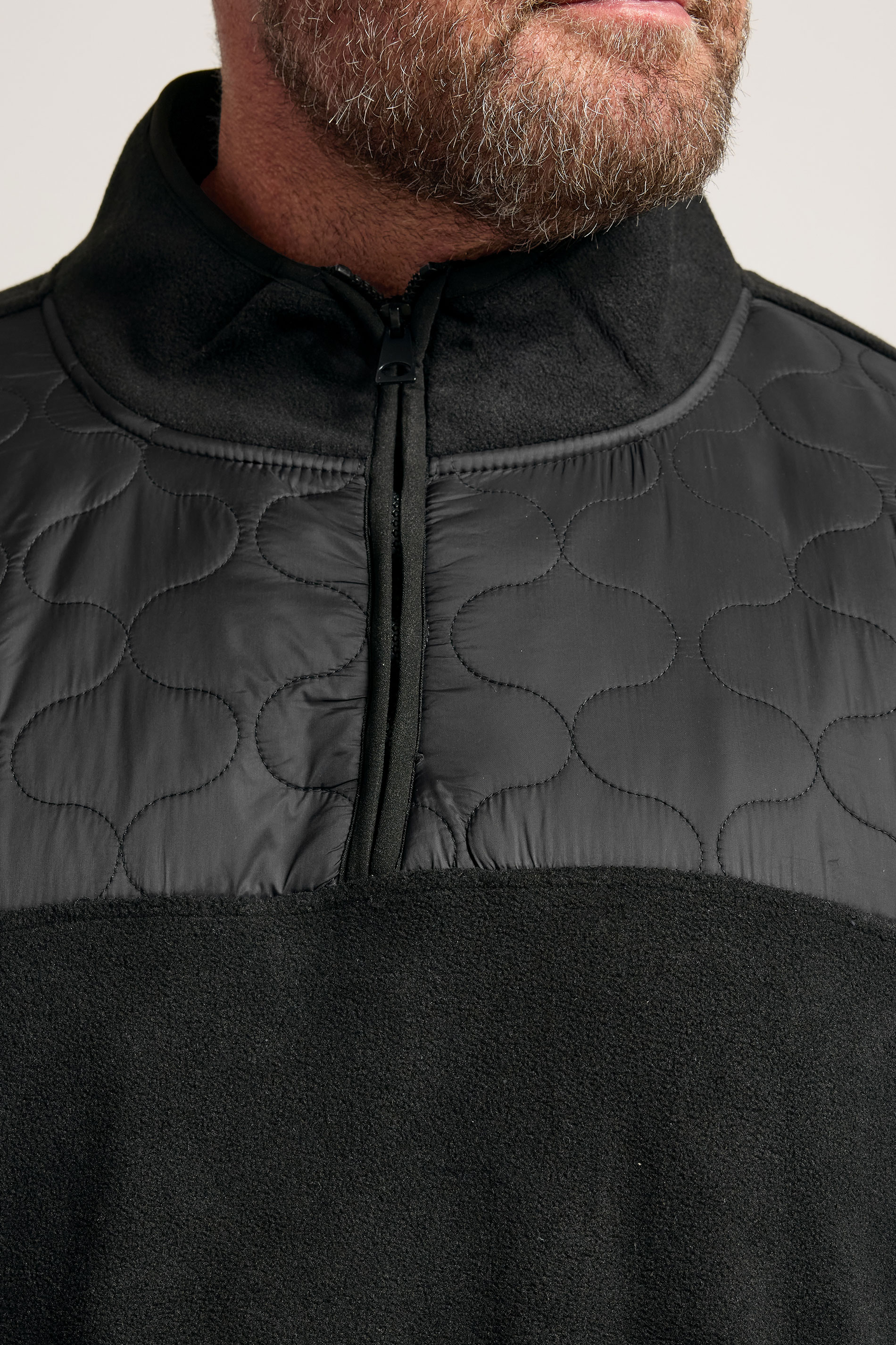 BadRhino Big & Tall Black Quarter Zip Quilted Fleece Jacket | BadRhino 6