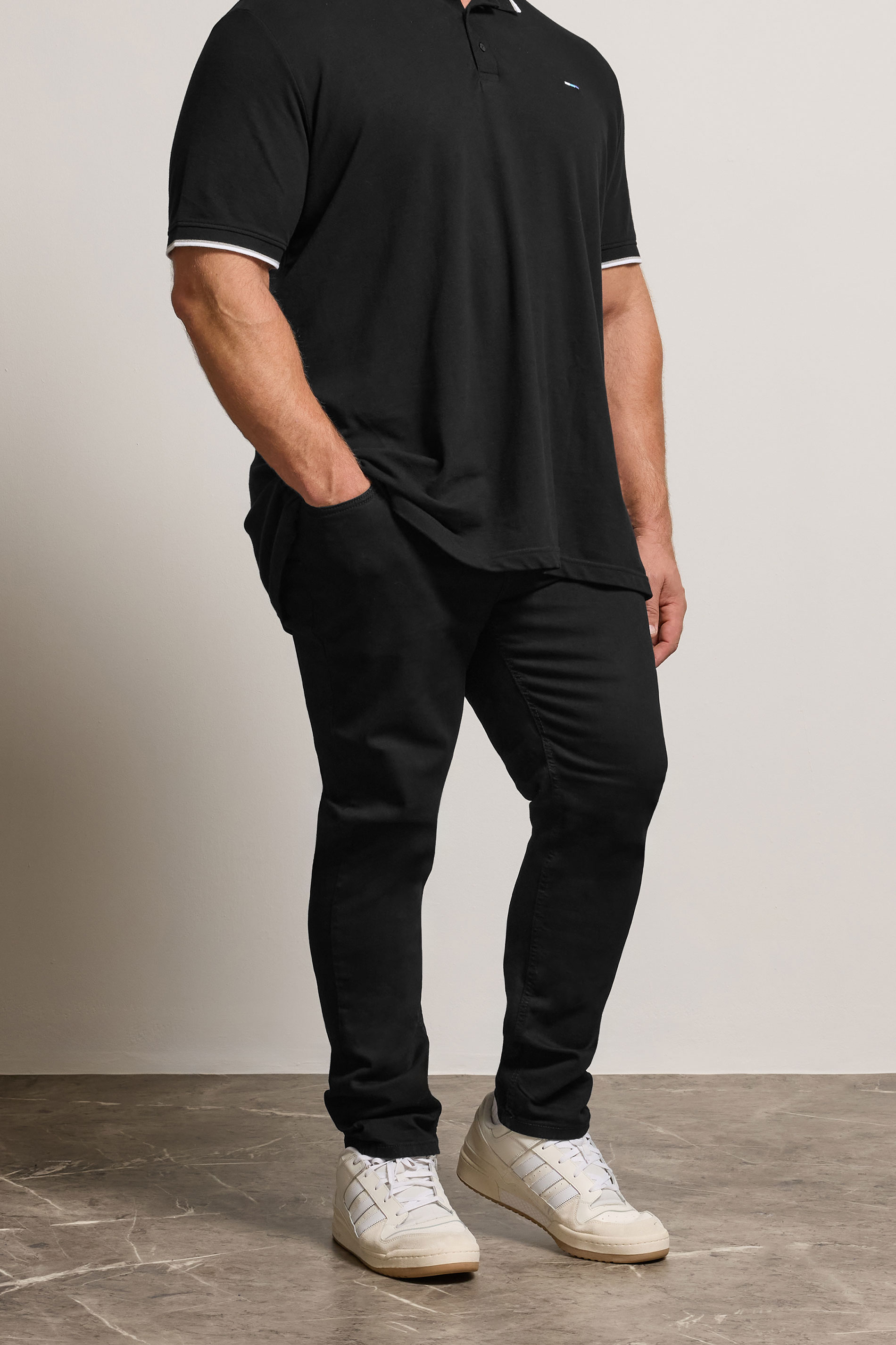 BadRhino Big & Tall Black Tapered Fit Stretch Jeans | BadRhino 3