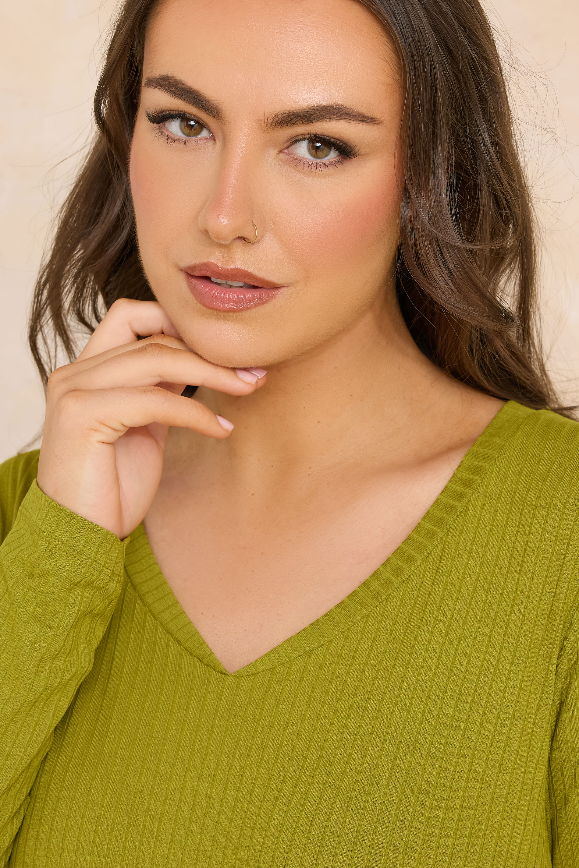 EVANS Plus Size Chartreuse Green Premium Ribbed Modal Blend Swing Top | Evans  4