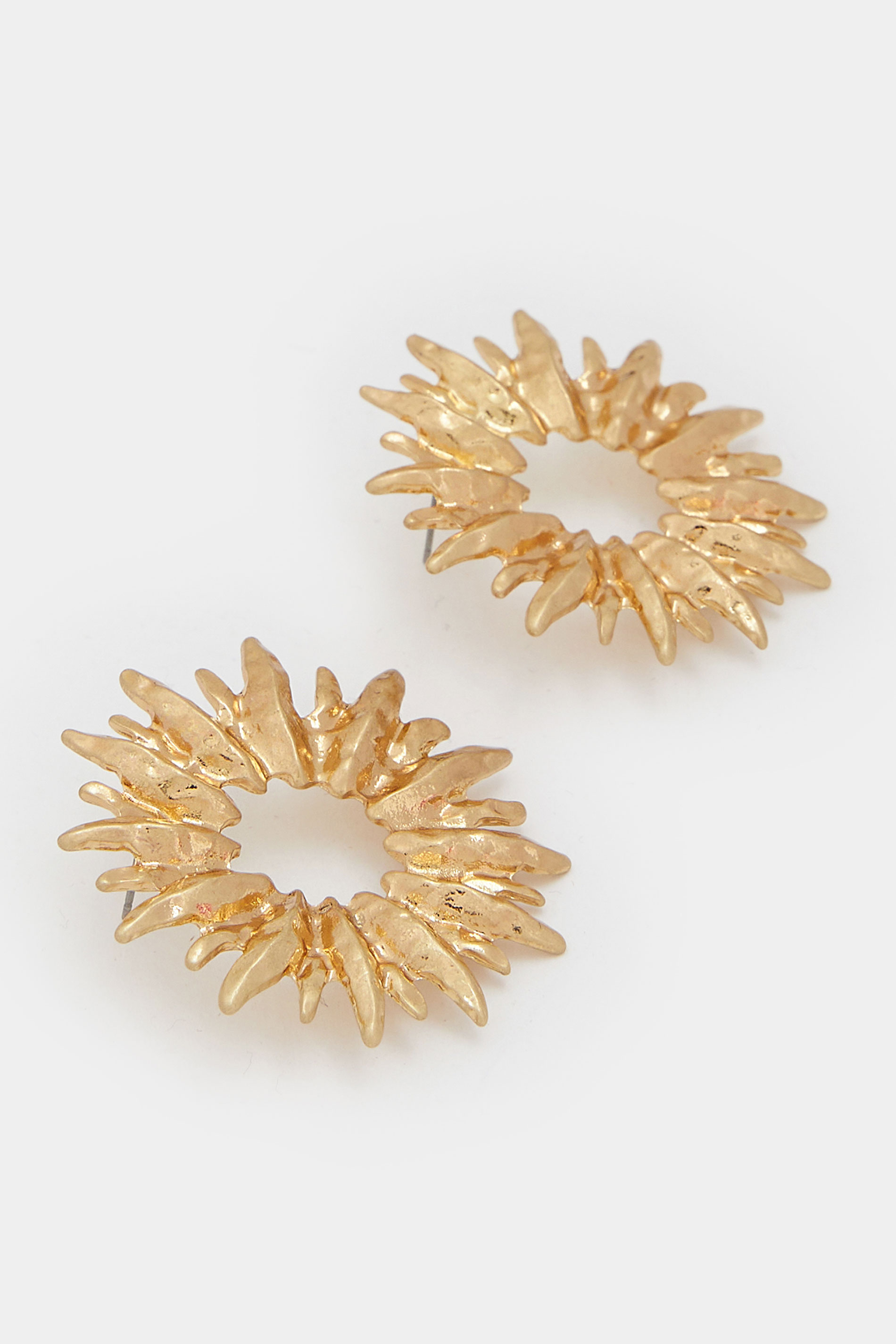Gold Tone Statement Stud Earrings | Yours Clothing 4