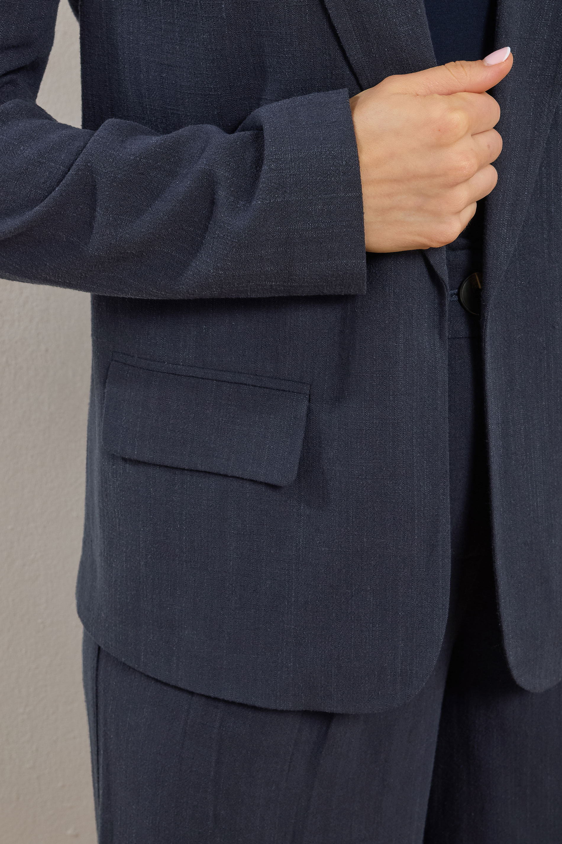 LTS Tall Women's Navy Blue Linen Blazer | Long Tall Sally 5