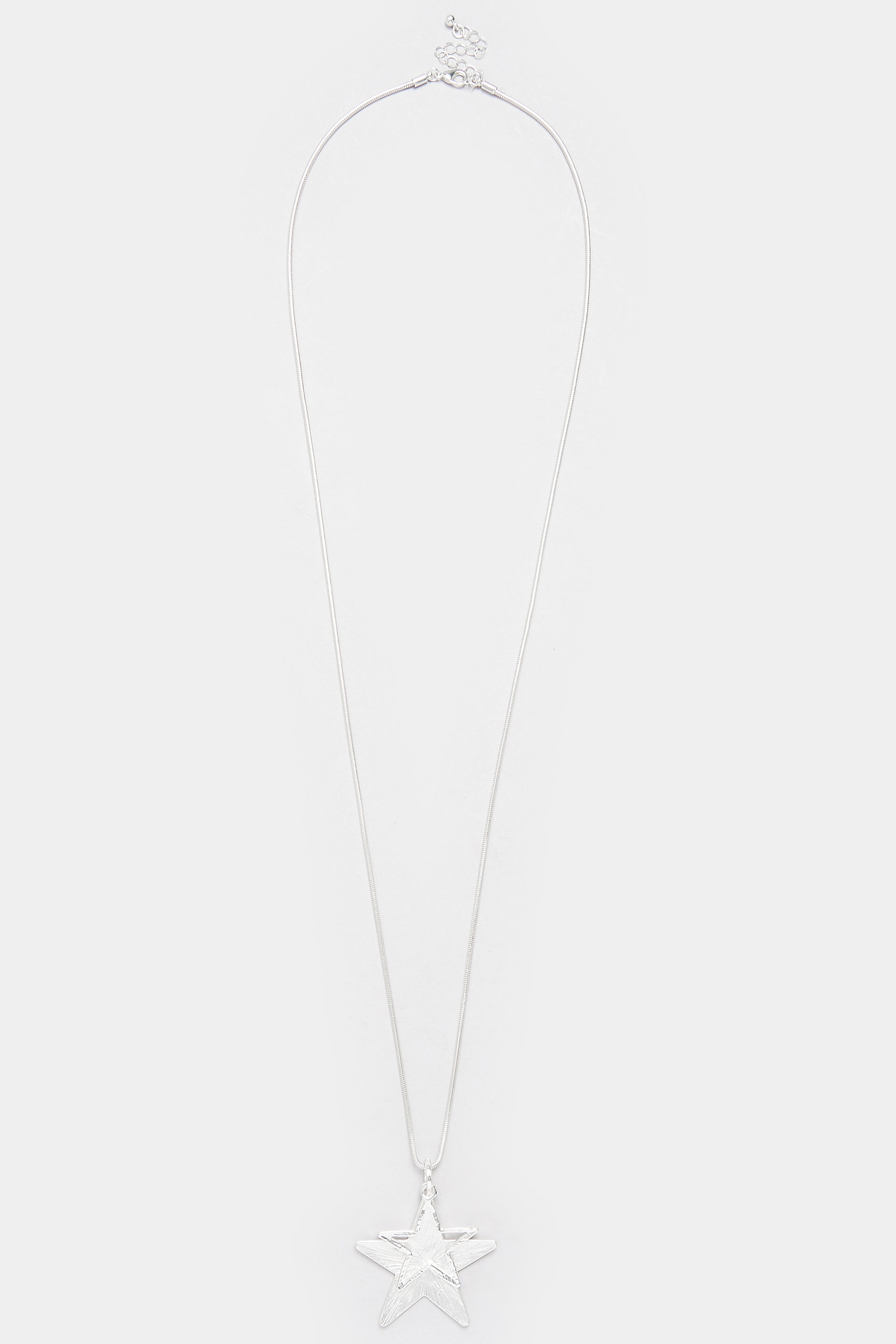 Silver Tone Double Star Long Necklace | Yours Clothing 3