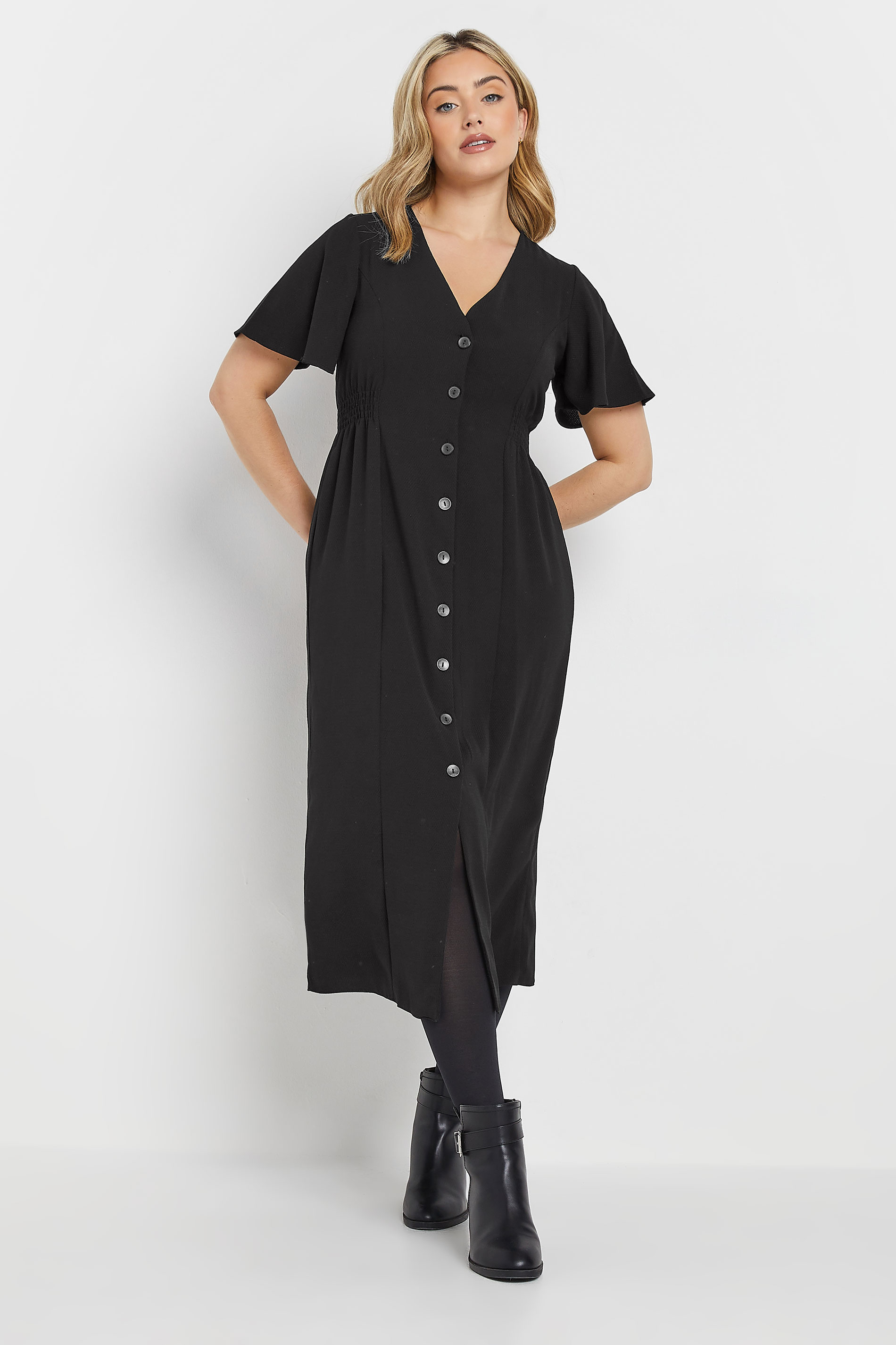 knee length dresses for ladies Petal and Pup Women's Naura Shirred Tiered Midi Dress main image 0