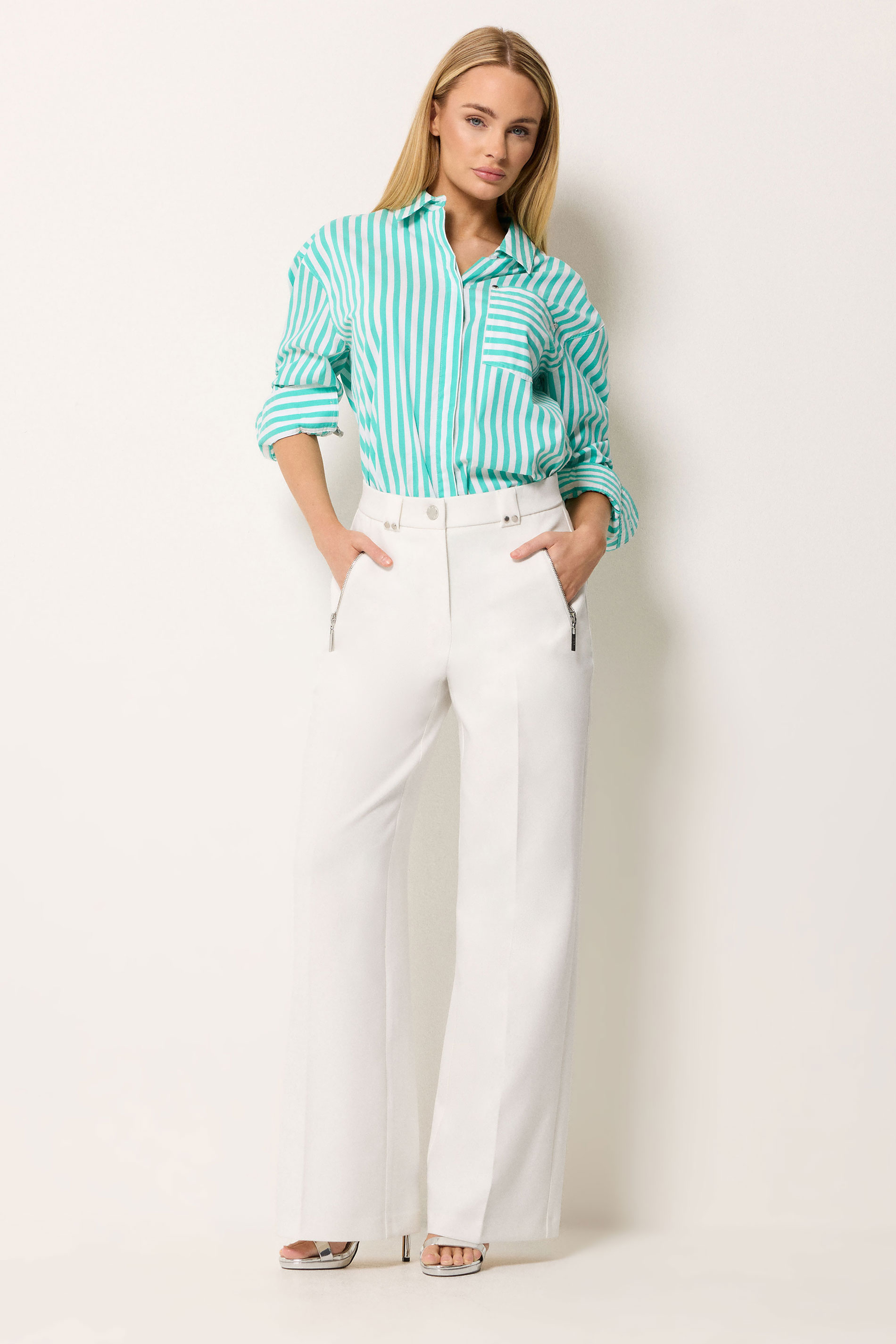 STAR White Tailored Wide Leg Trousers | StarByJM 3
