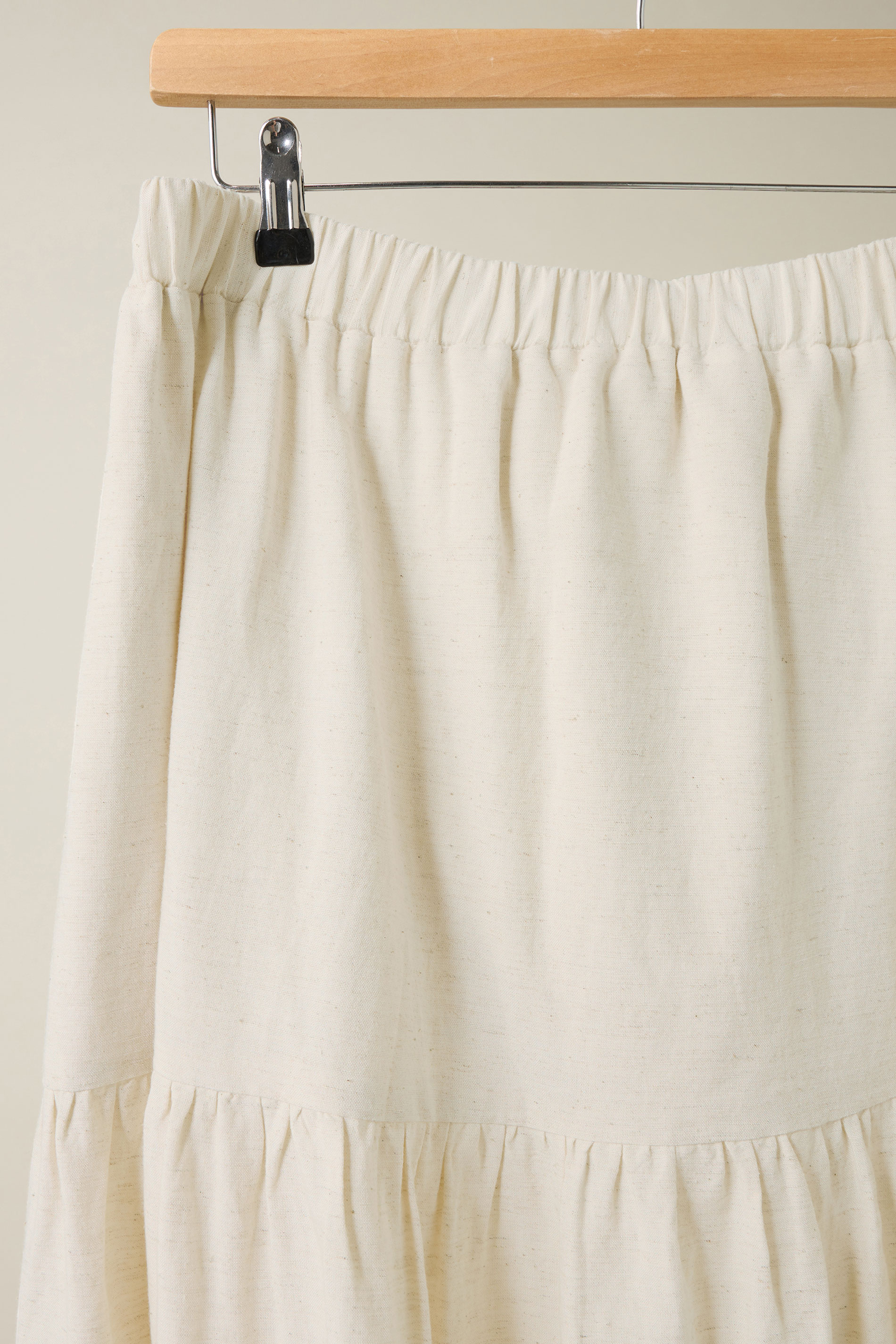 EVANS Plus Size Natural Brown Tiered Linen Maxi Skirt | Evans 7