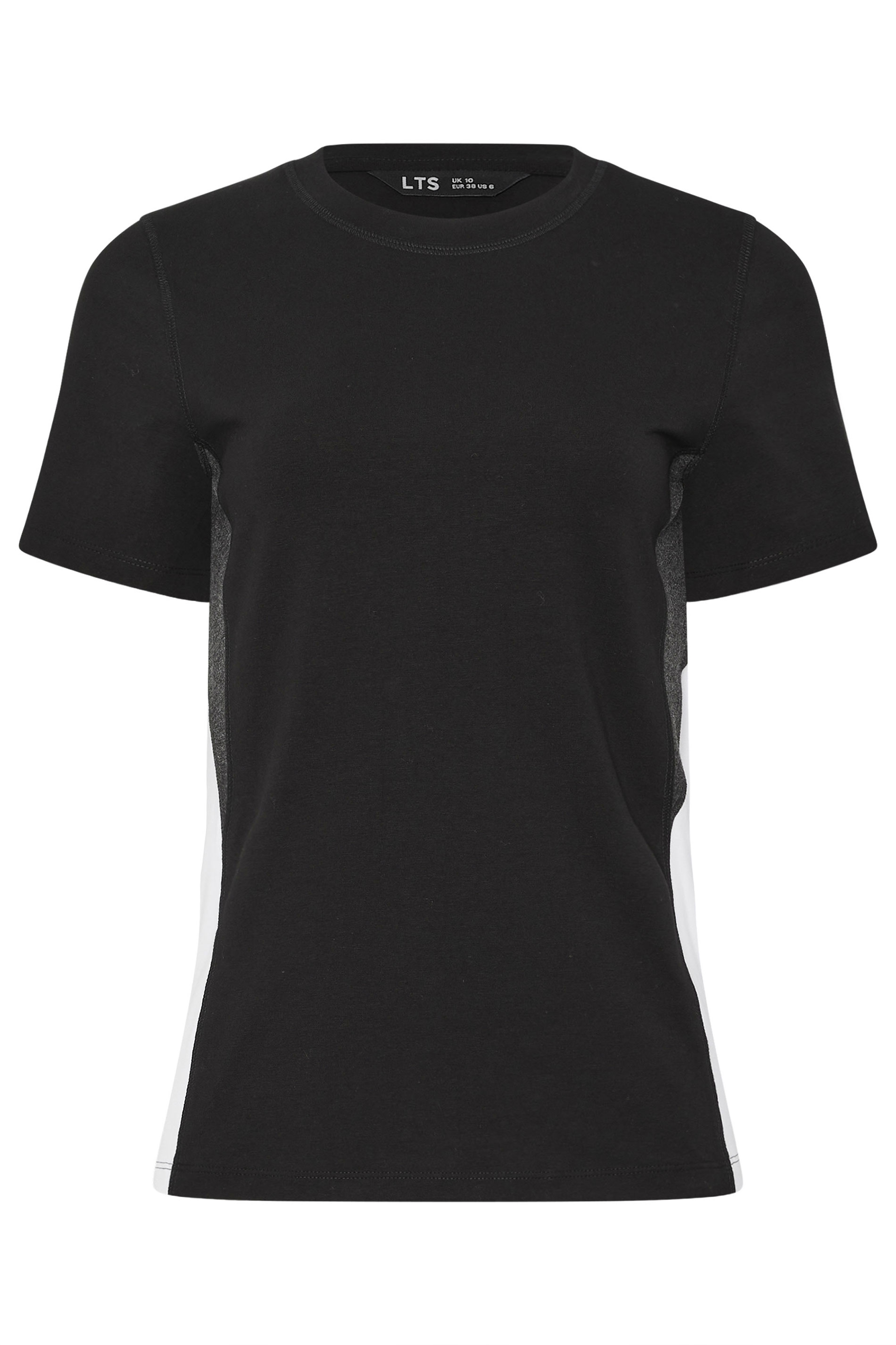 LTS Tall Women's Black Active Colour Block Short Sleeve Top | Long Tall Sally 5