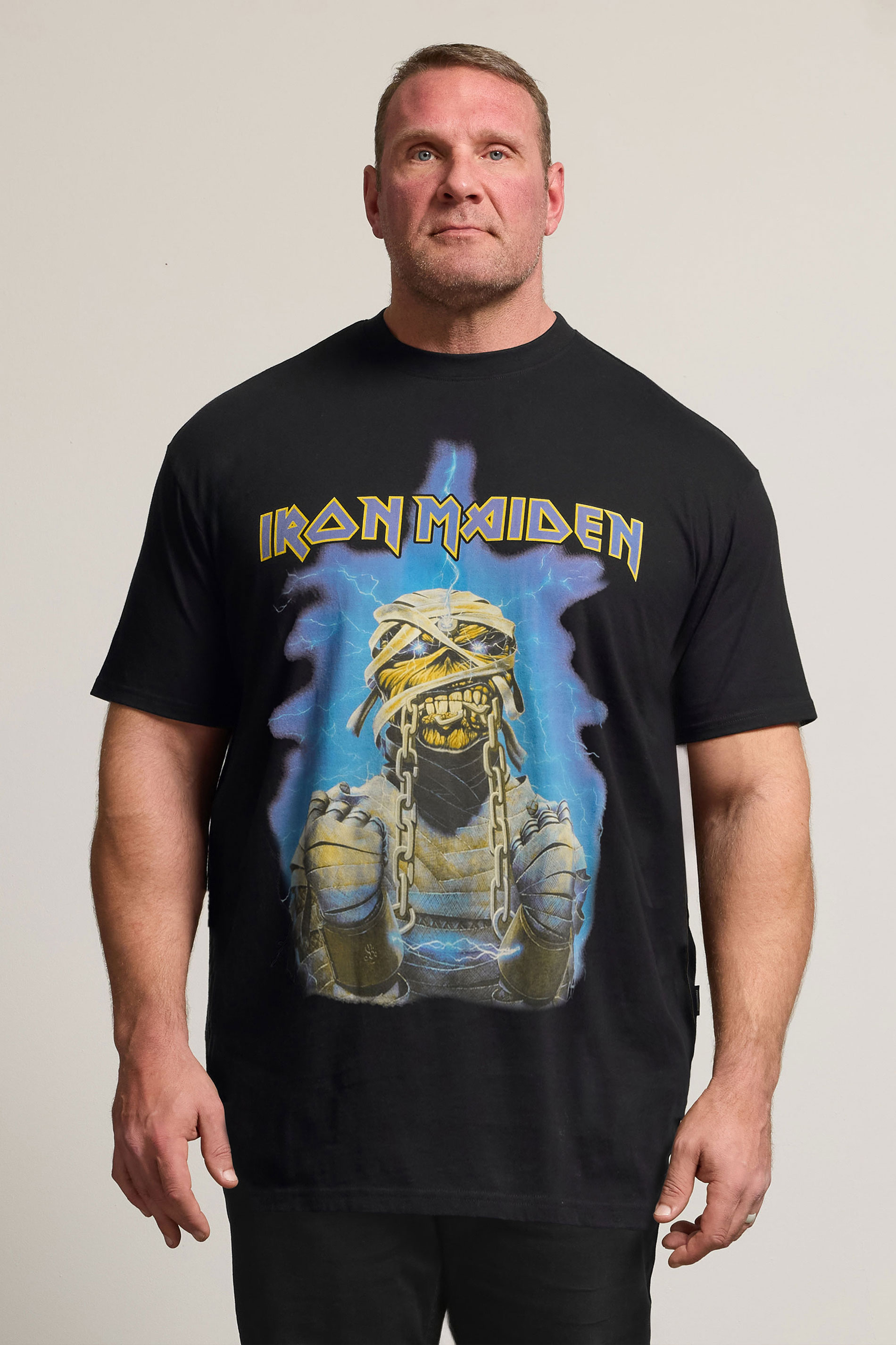 BadRhino Big & Tall Black & Blue Extra Long Iron Maiden Graphic T-Shirt | BadRhino 3