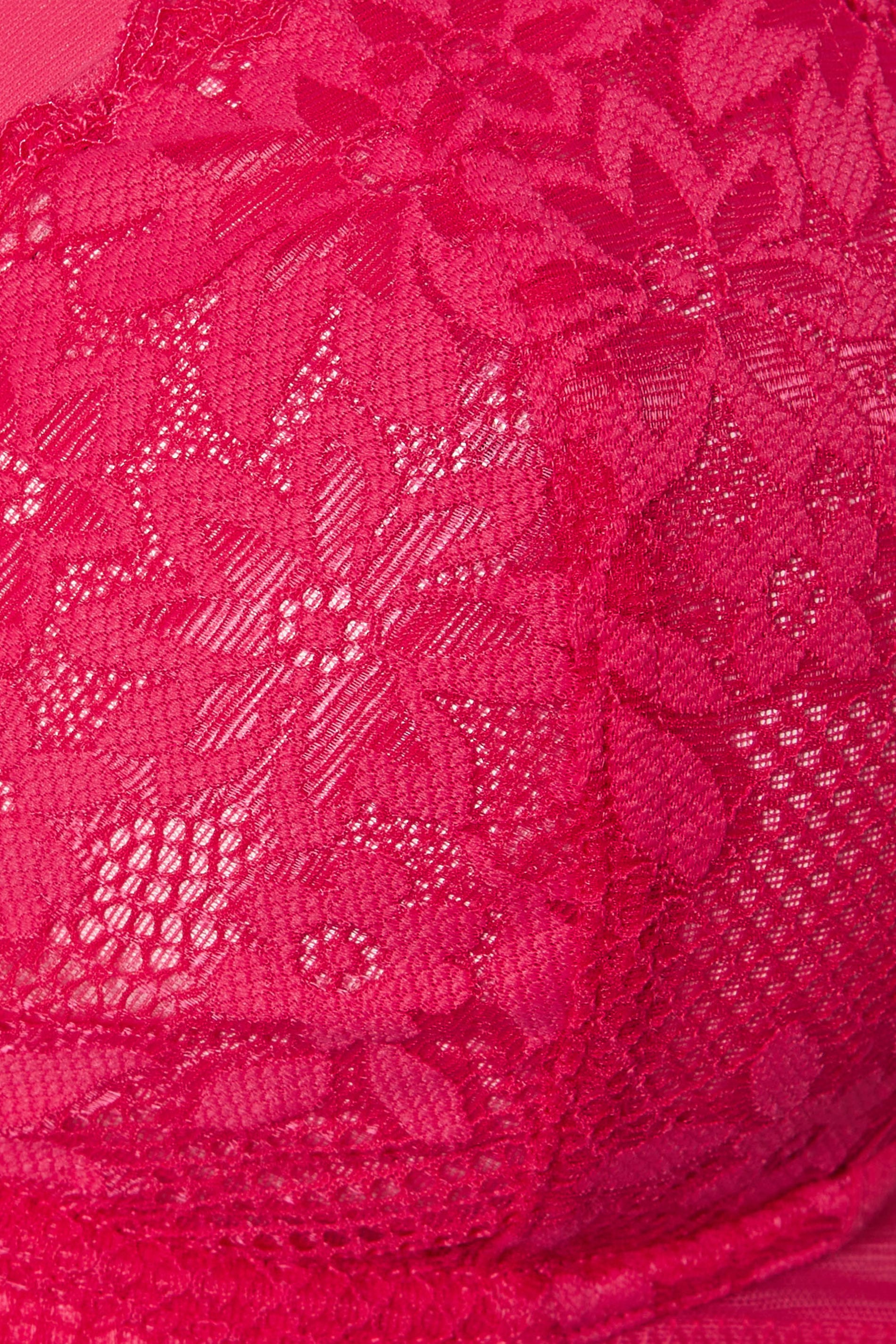 YOURSET 2 PACK Plus Size Pink & Black Lace Mesh Underwired Bras | Yours Clothing 11
