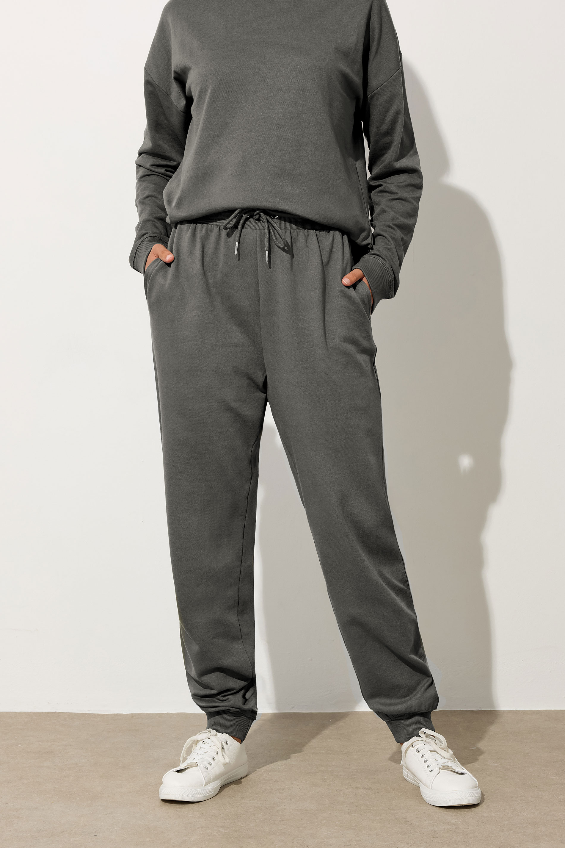 LTS Tall Charcoal Grey Cuffed Joggers | Long Tall Sally 1