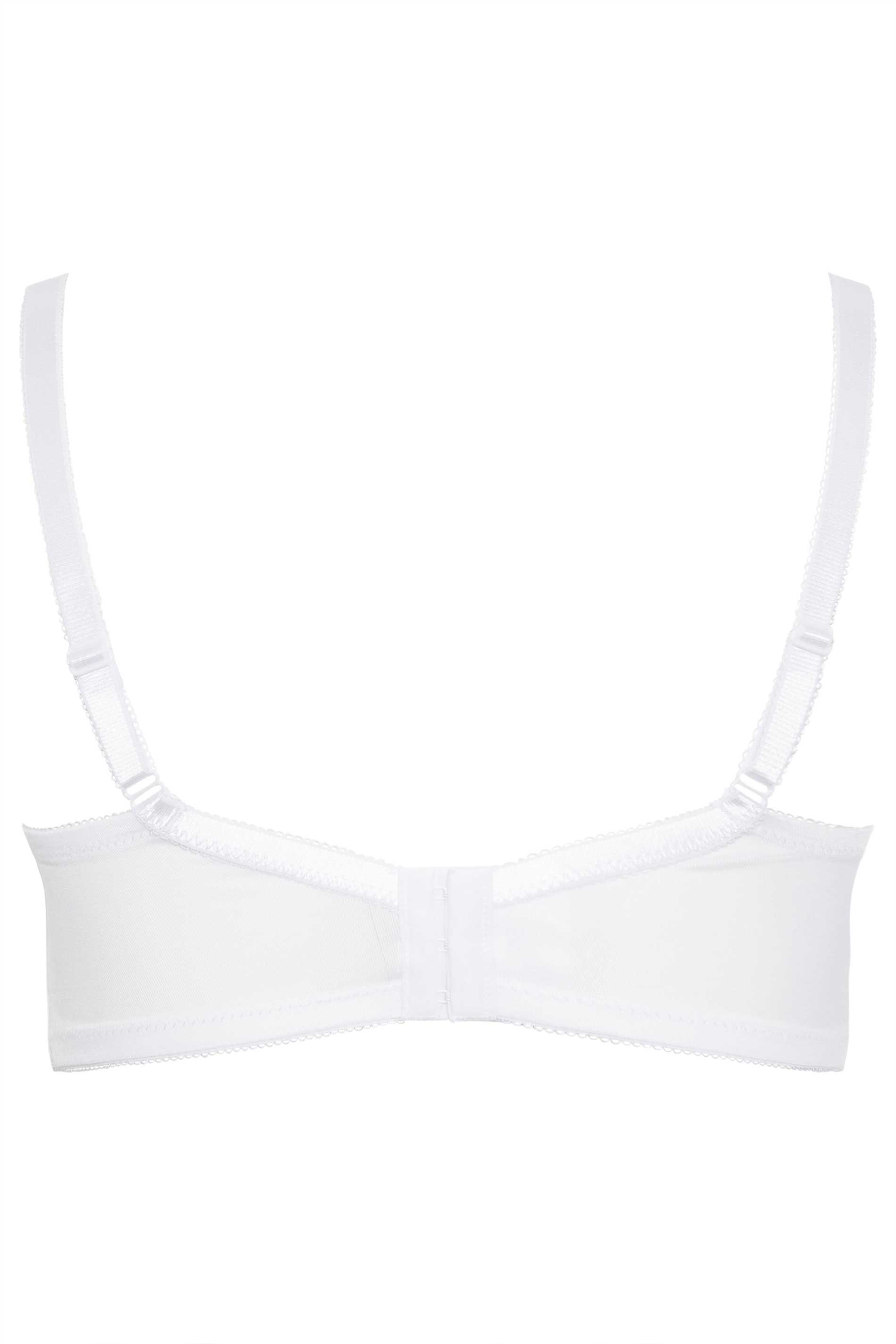 YOURS Plus Size White Cotton Lace Trim Non-Padded Non-Wired Bralette | Yours Clothing 4