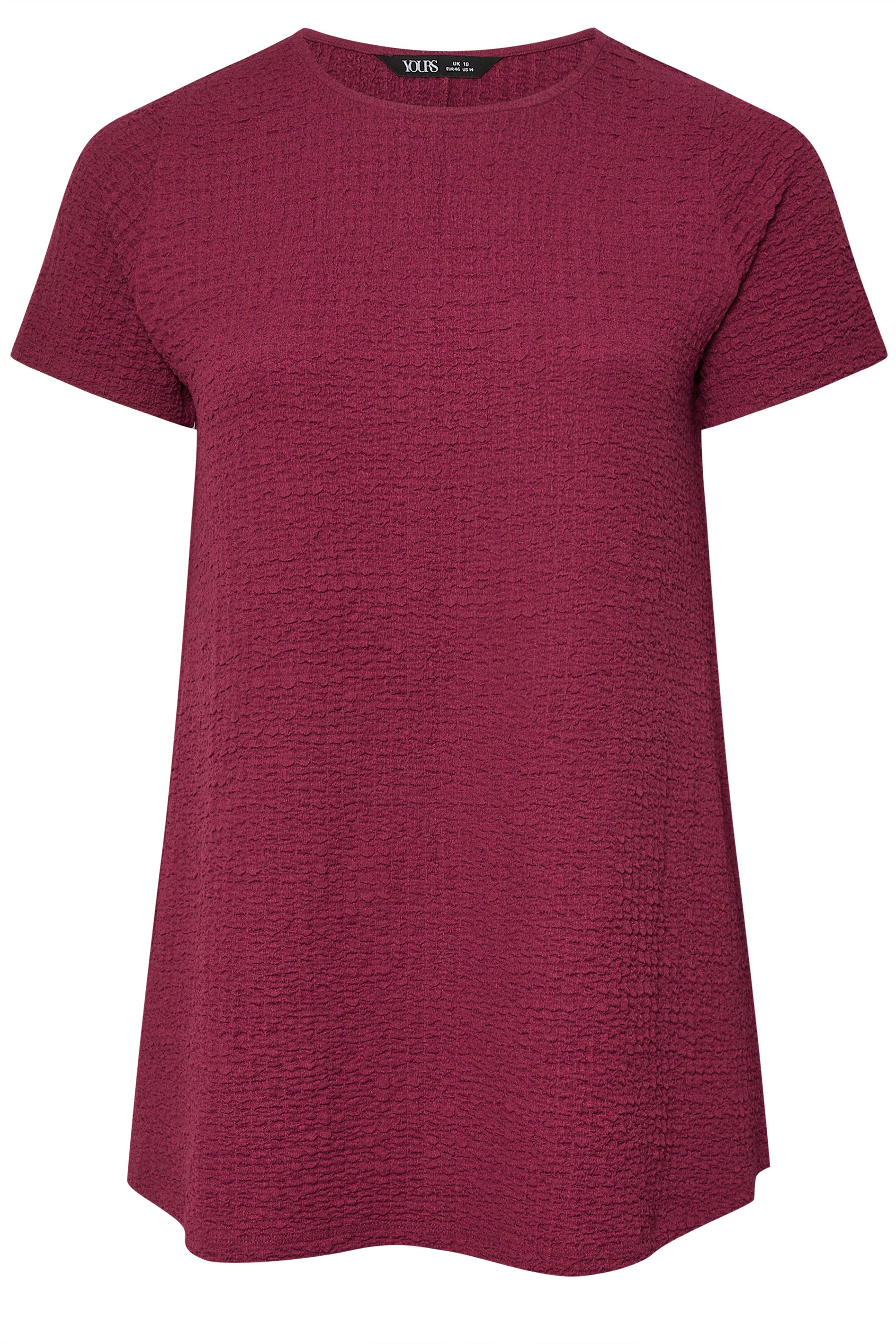YOURS Plus Size Dark Pink Textured Swing Top | Yours Clothing 5