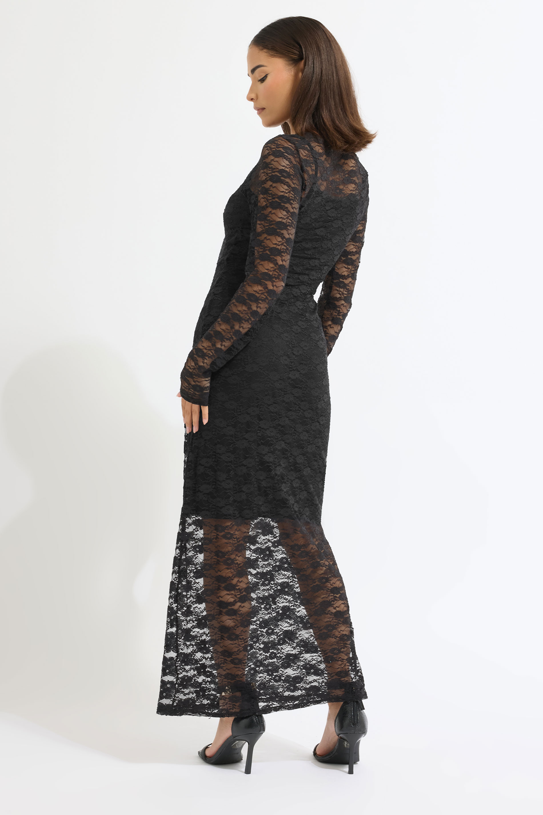 PixieGirl Petite Women's Black Lace Maxi Dress | PixieGirl 4