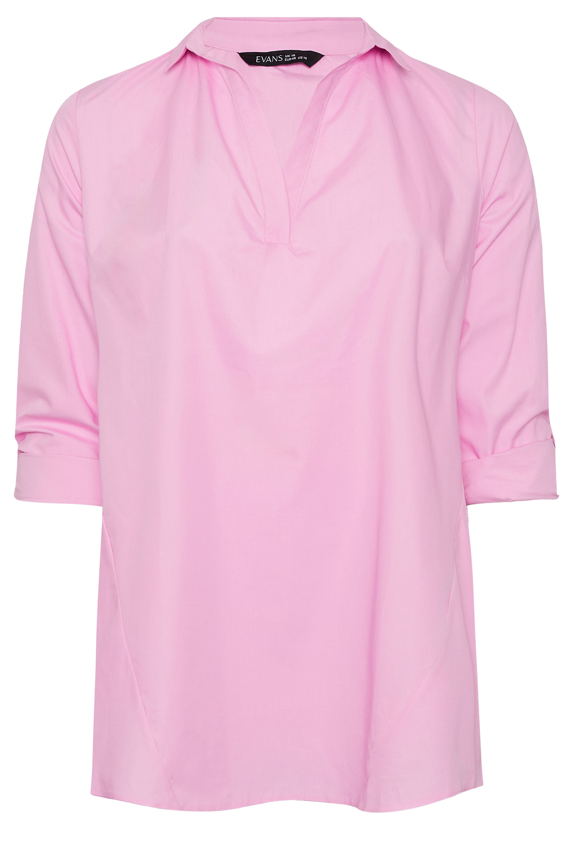 EVANS Plus Size Pink Overhead Shirt | Evans 5