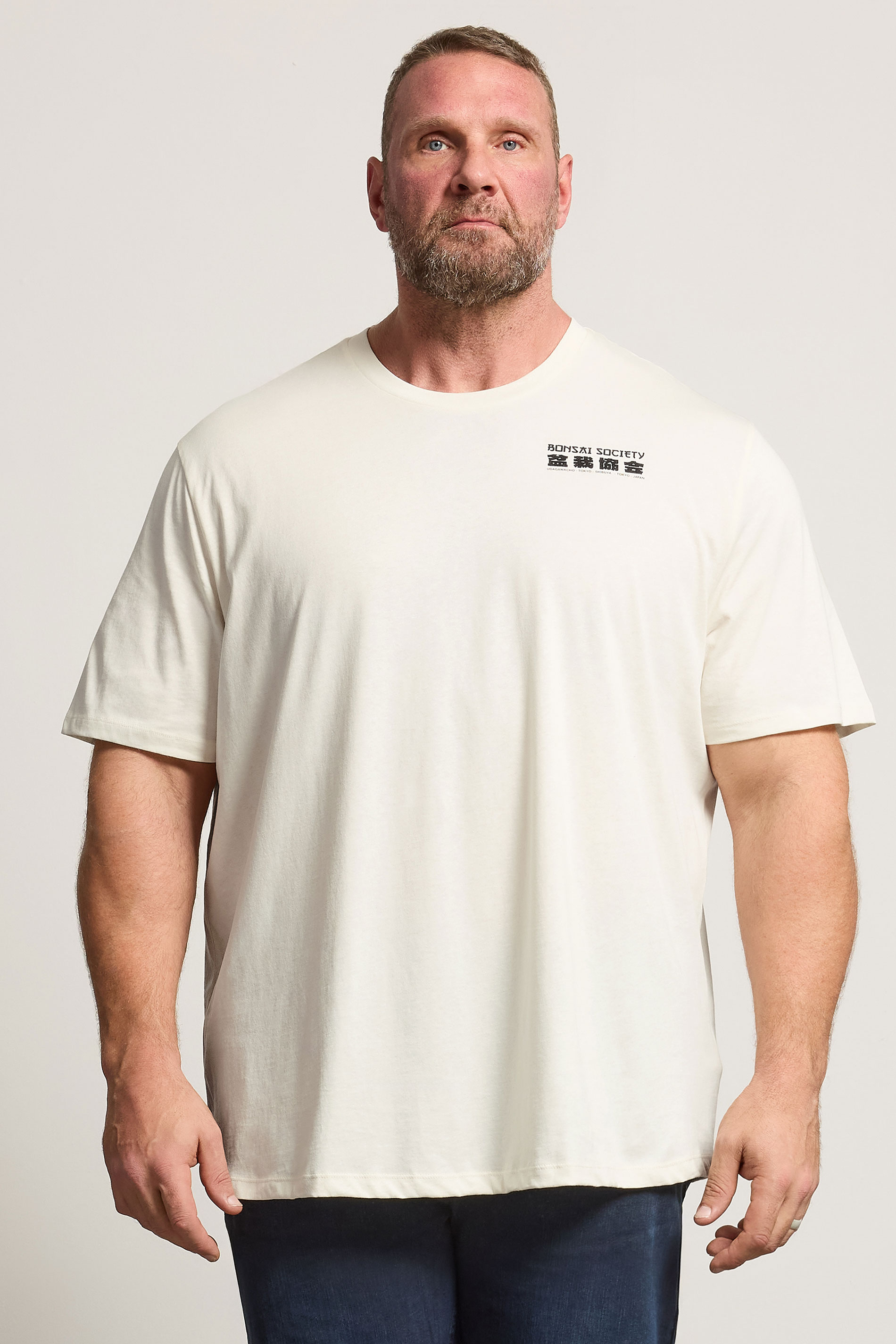 JACK & JONES Big & Tall Natural Brown Back Print T-Shirt | BadRhino 3
