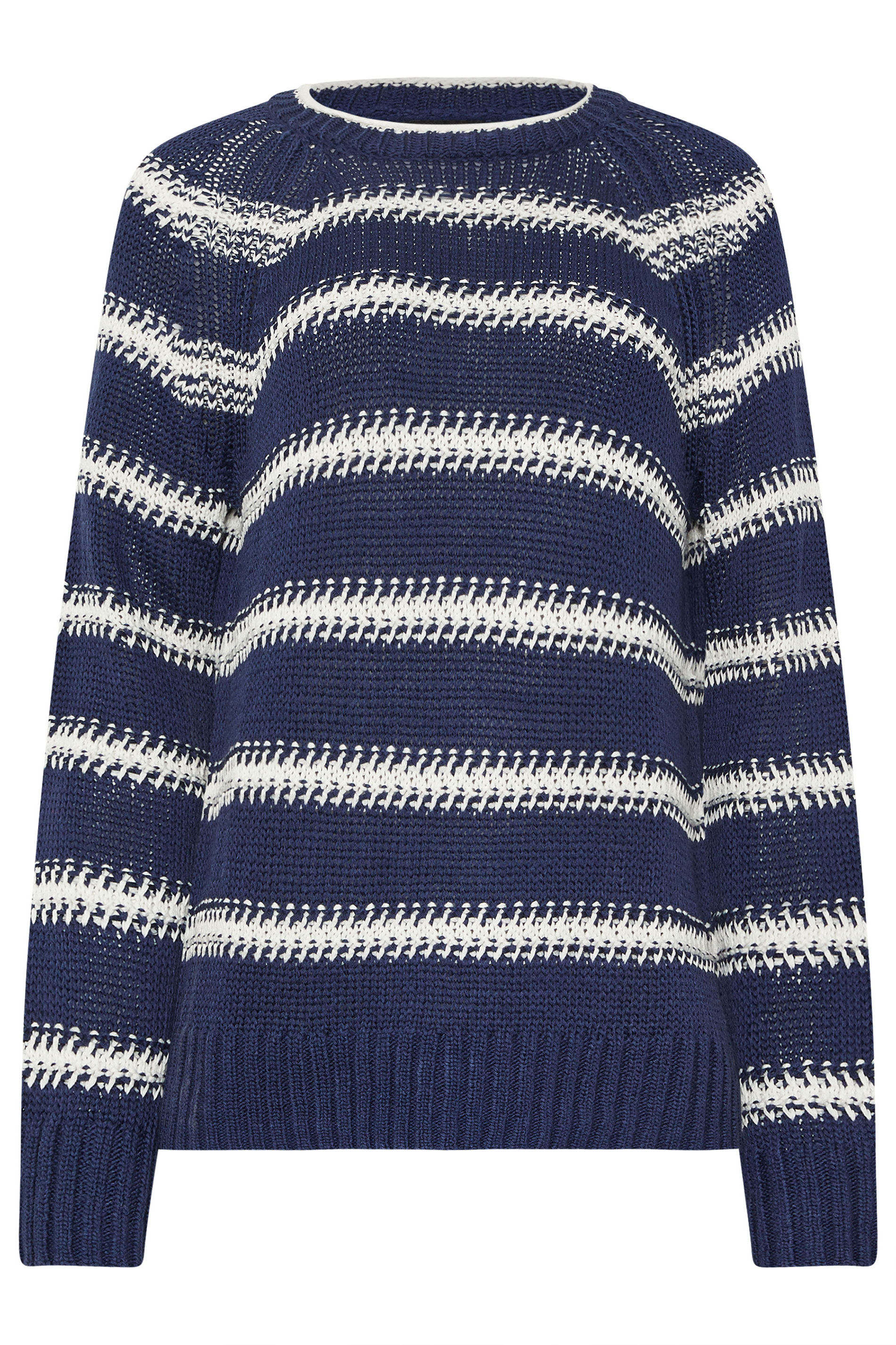 LTS Tall Navy Blue & White Stripe Knit Jumper | Long Tall Sally 5