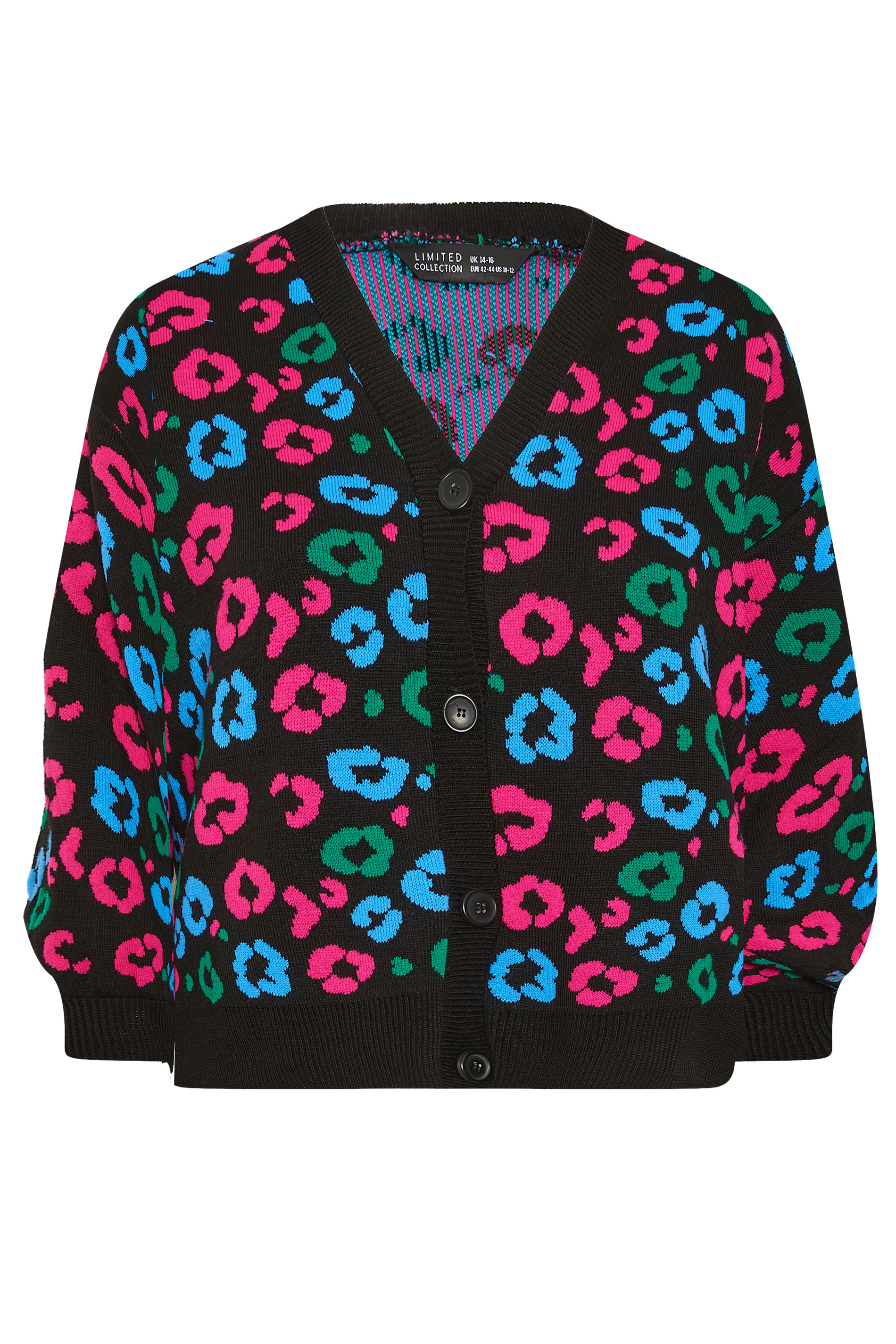 LIMITED COLLECTION Plus Size Black Leopard Print Balloon Sleeve Cardigan | Yours Clothing 5