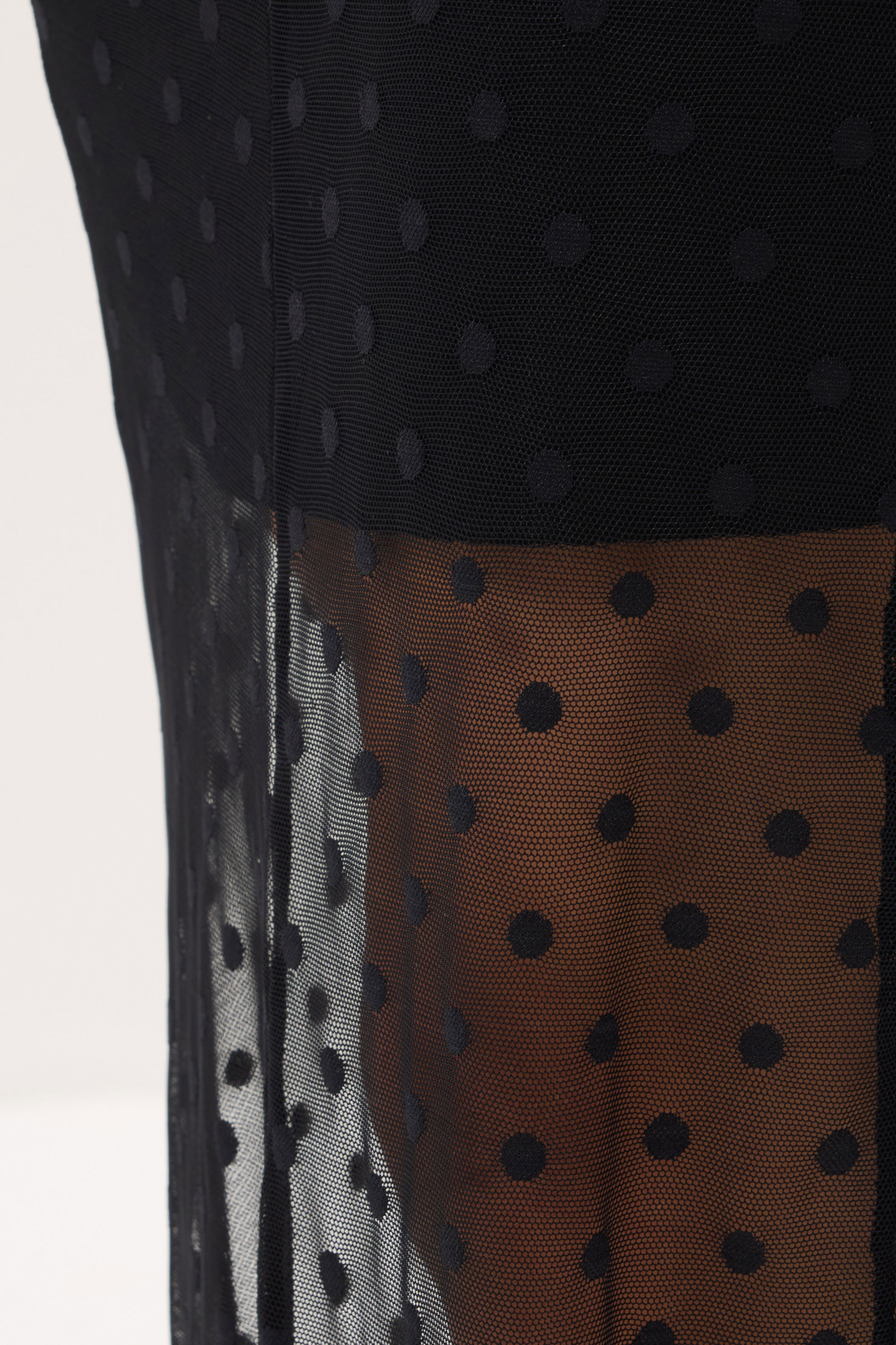 PixieGirl Petite Women's Black Polka Dot Mesh Maxi Skirt | PixieGirl 5