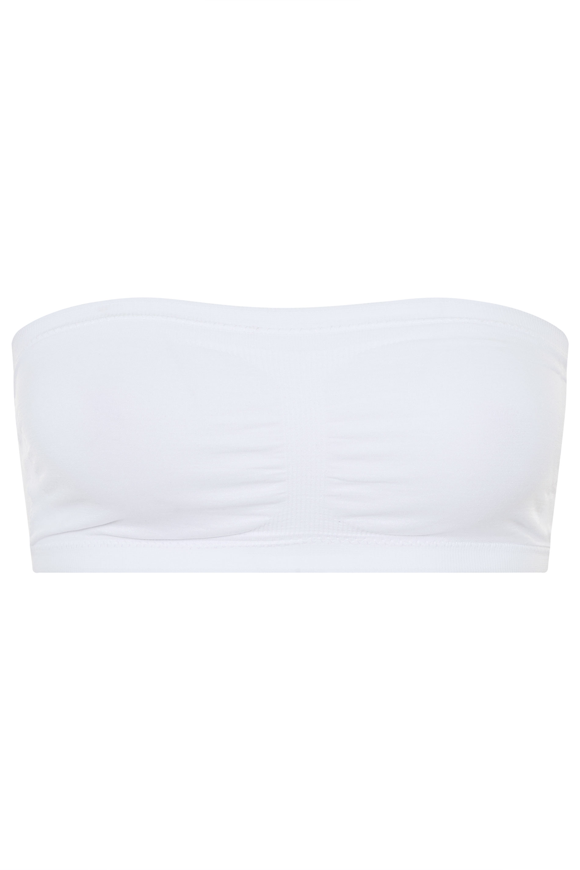 YOURS Plus Size White Seamless Padded Non-Wired Bandeau Bra | Yours Clothing 2
