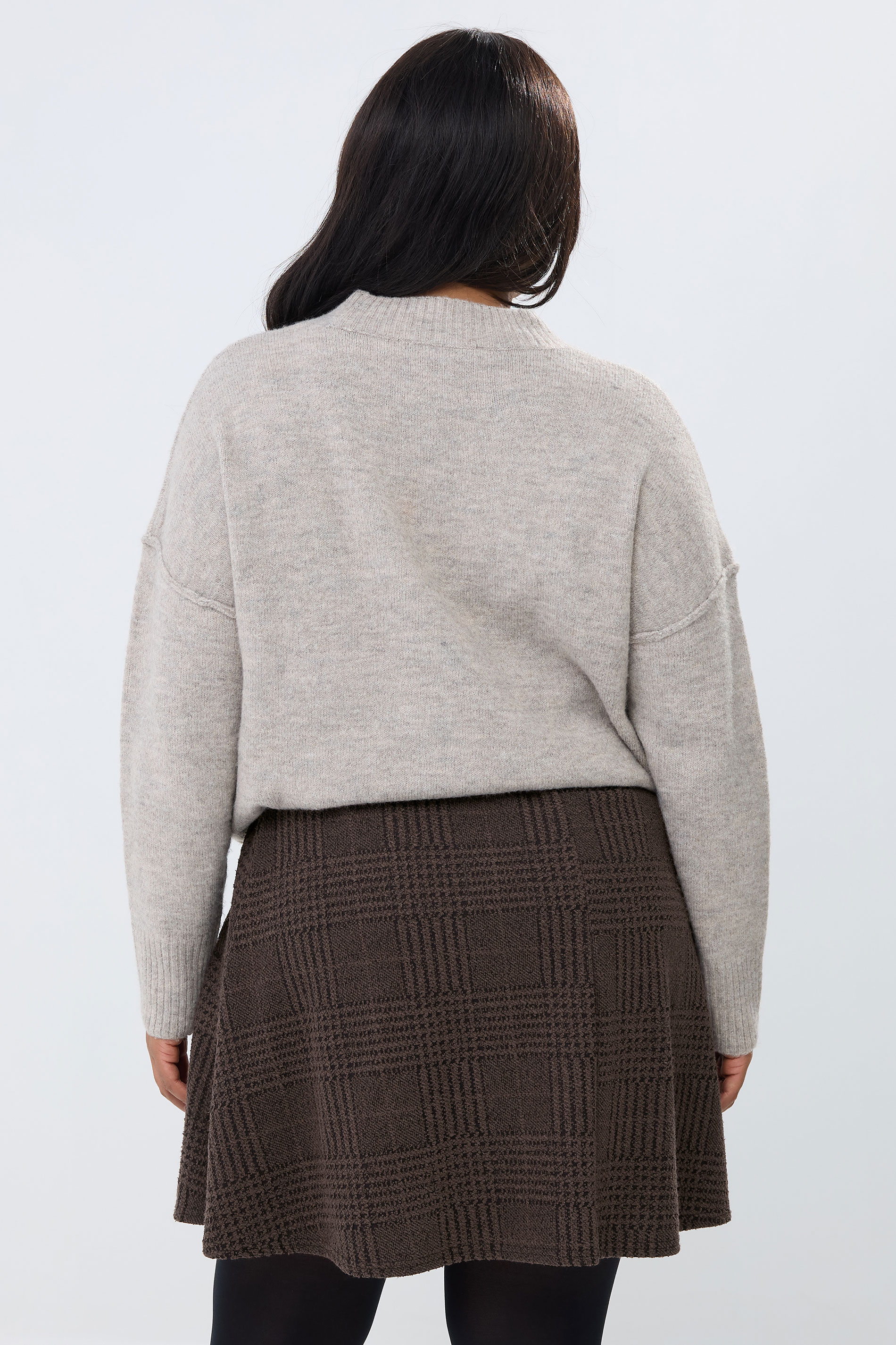 YOURS Plus Size Brown Check Mini Skirt | Yours Clothing 2
