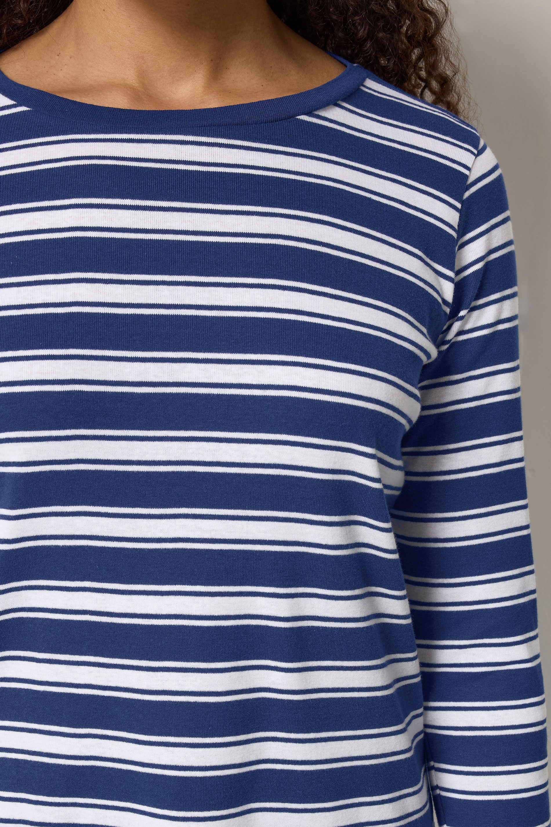 M&Co Navy Blue Stripe Cotton Top | M&Co  4
