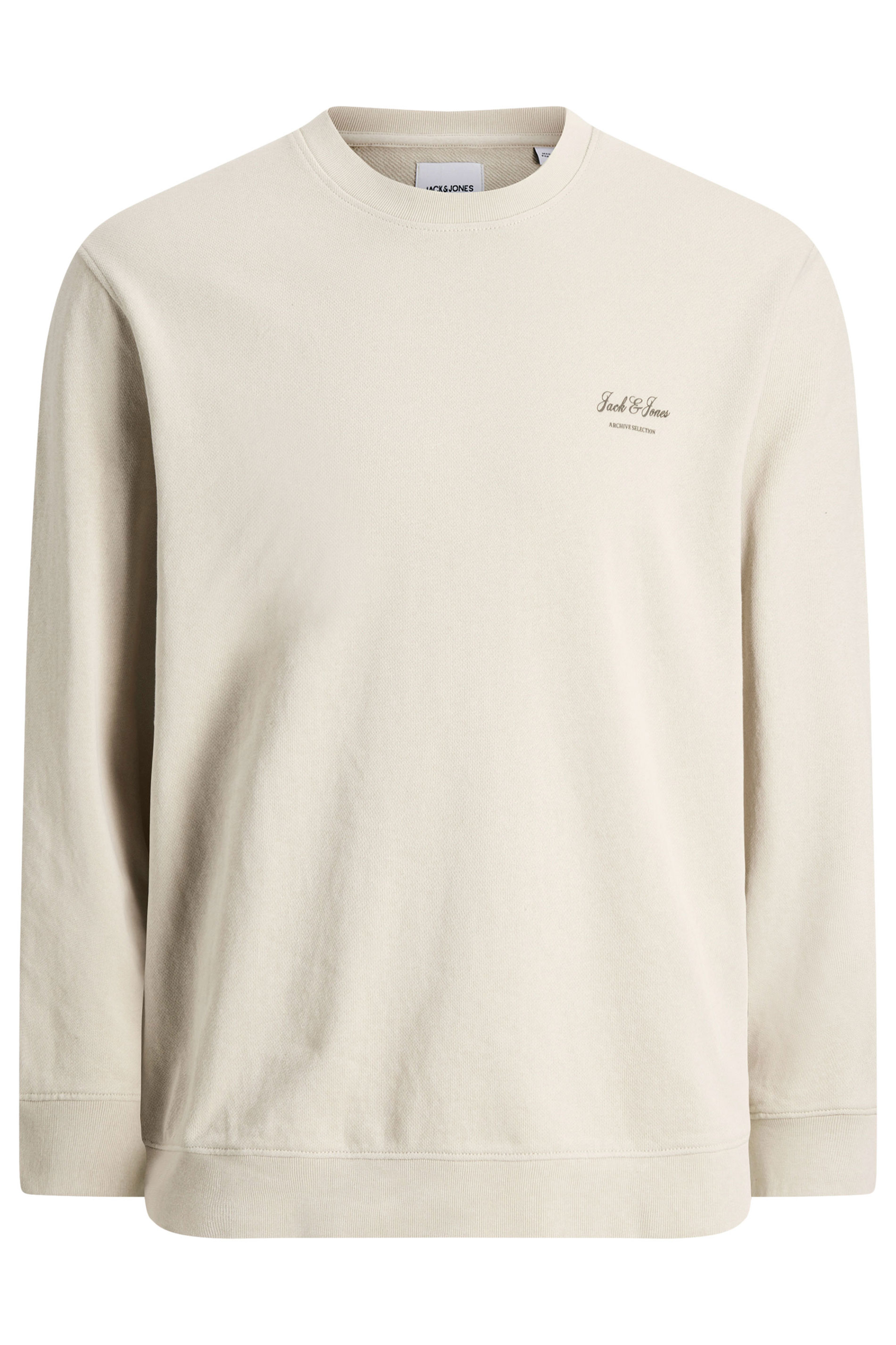 JACK & JONES Big & Tall Moonbeam White Printed Crew Neck Sweatshirt | BadRhino 2