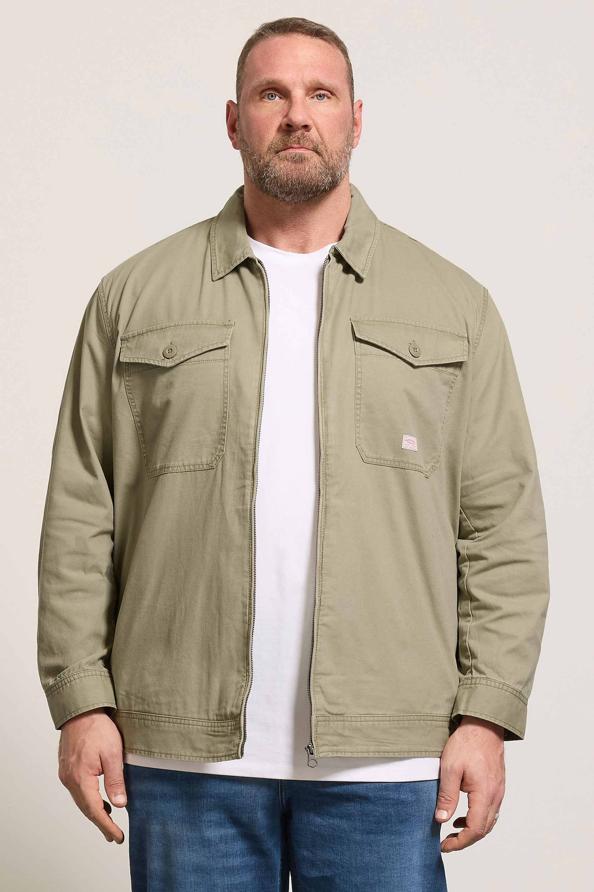 JACK & JONES Big & Tall Coriander Green Jacket | BadRhino 3