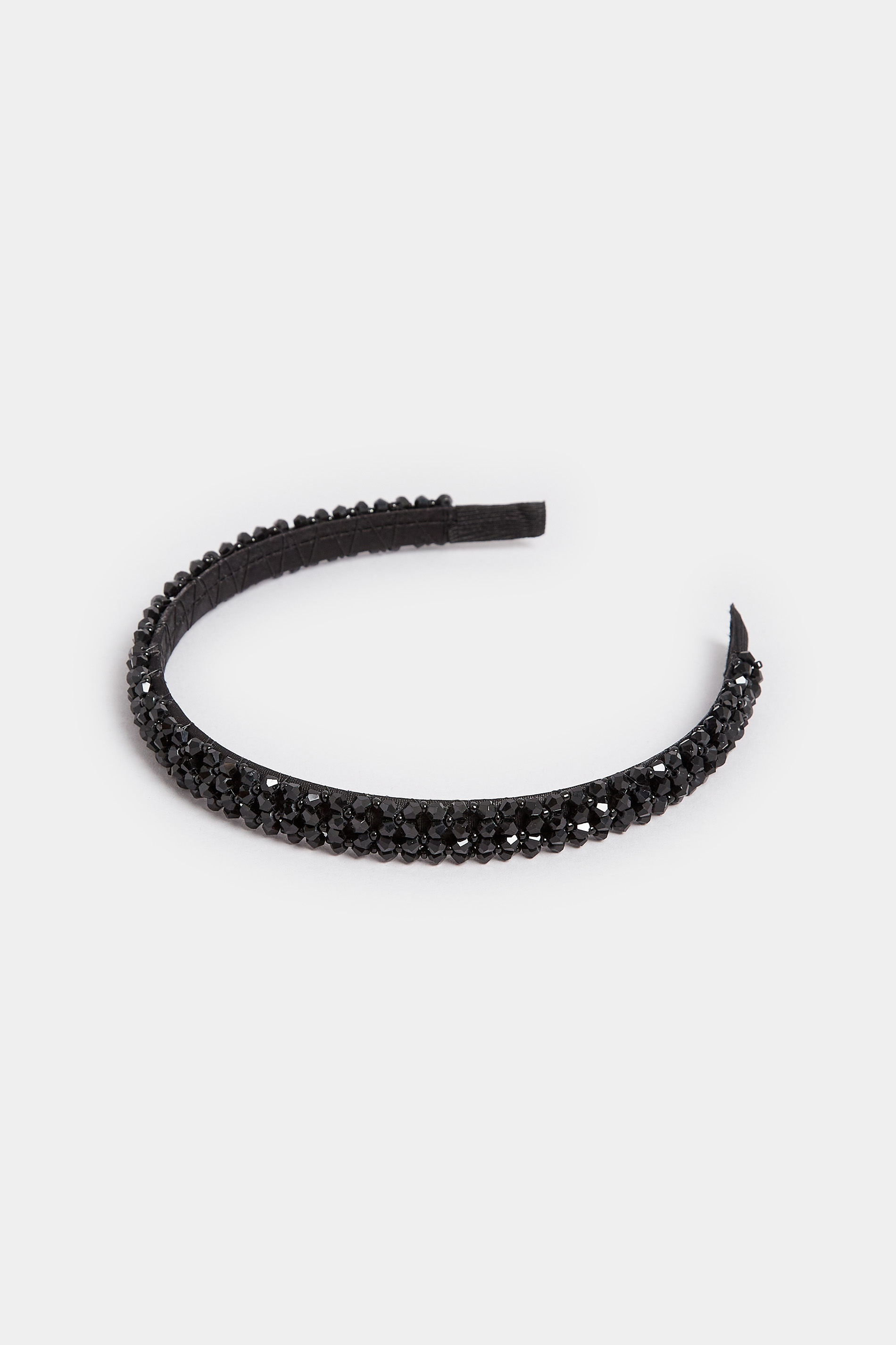 Black Crystal Beaded Headband | Yours Clothing 3